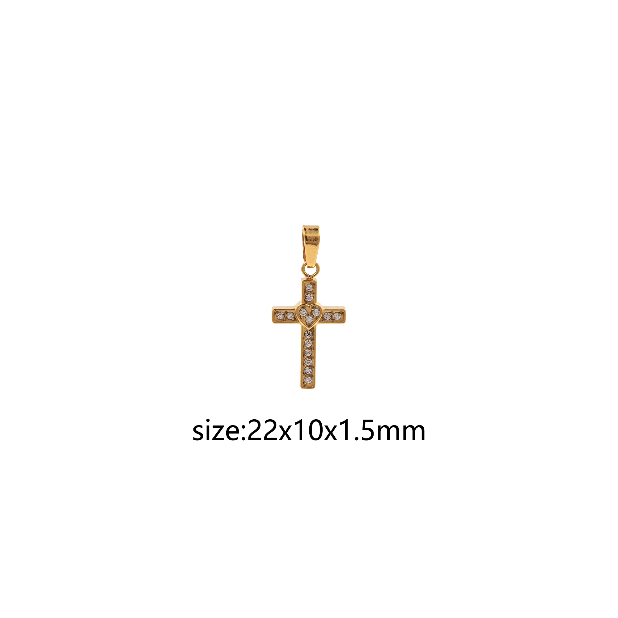 Stainless Steel Cross Pendant,CZ Micro Pave Cross Charm Charm Earrings Necklace for DIY Jewelry Making Supply