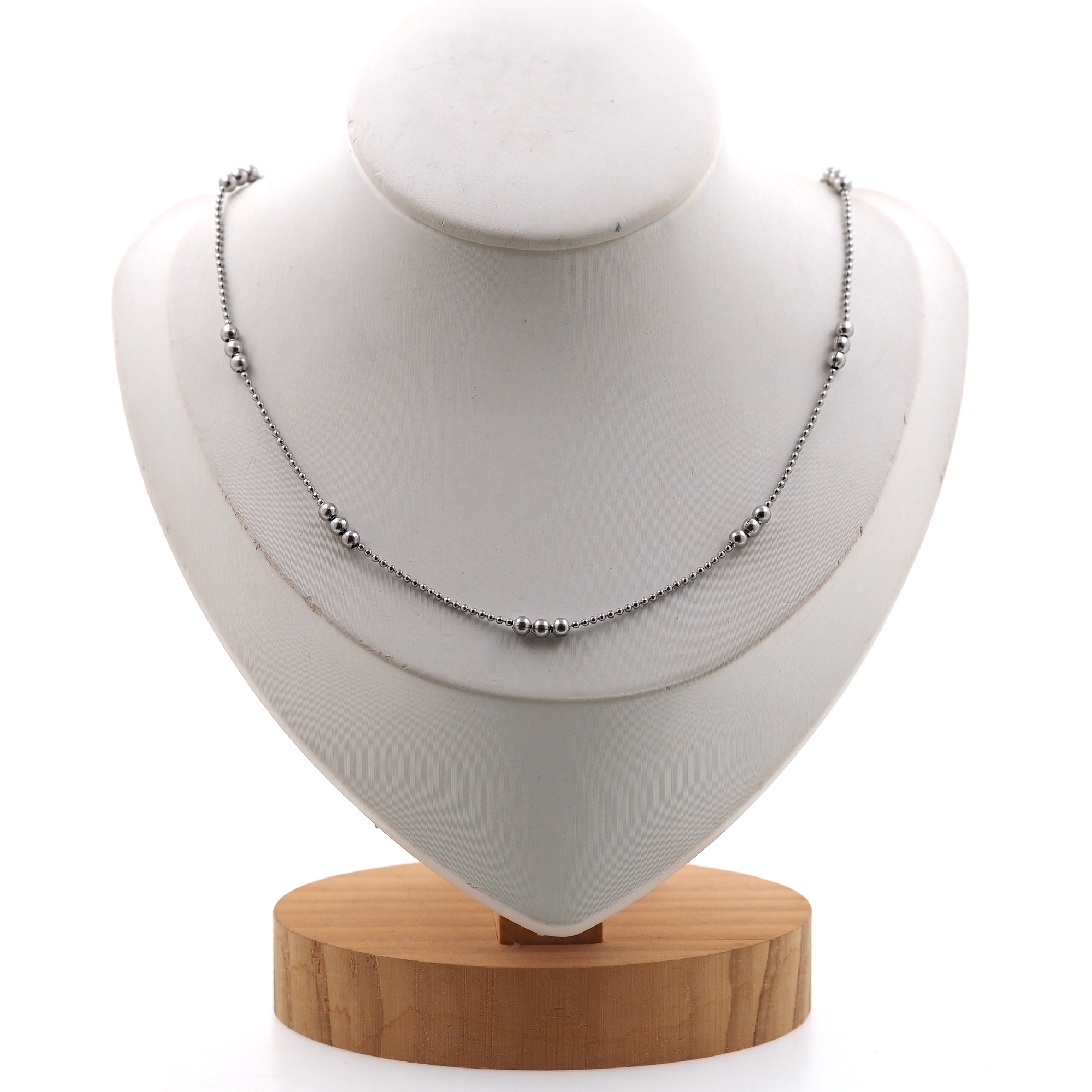 Stainless Steel Ball Chain Necklace,Thin Link Chain Necklace,Beaded Necklace,Minimalist Necklace,Adjustable Necklace