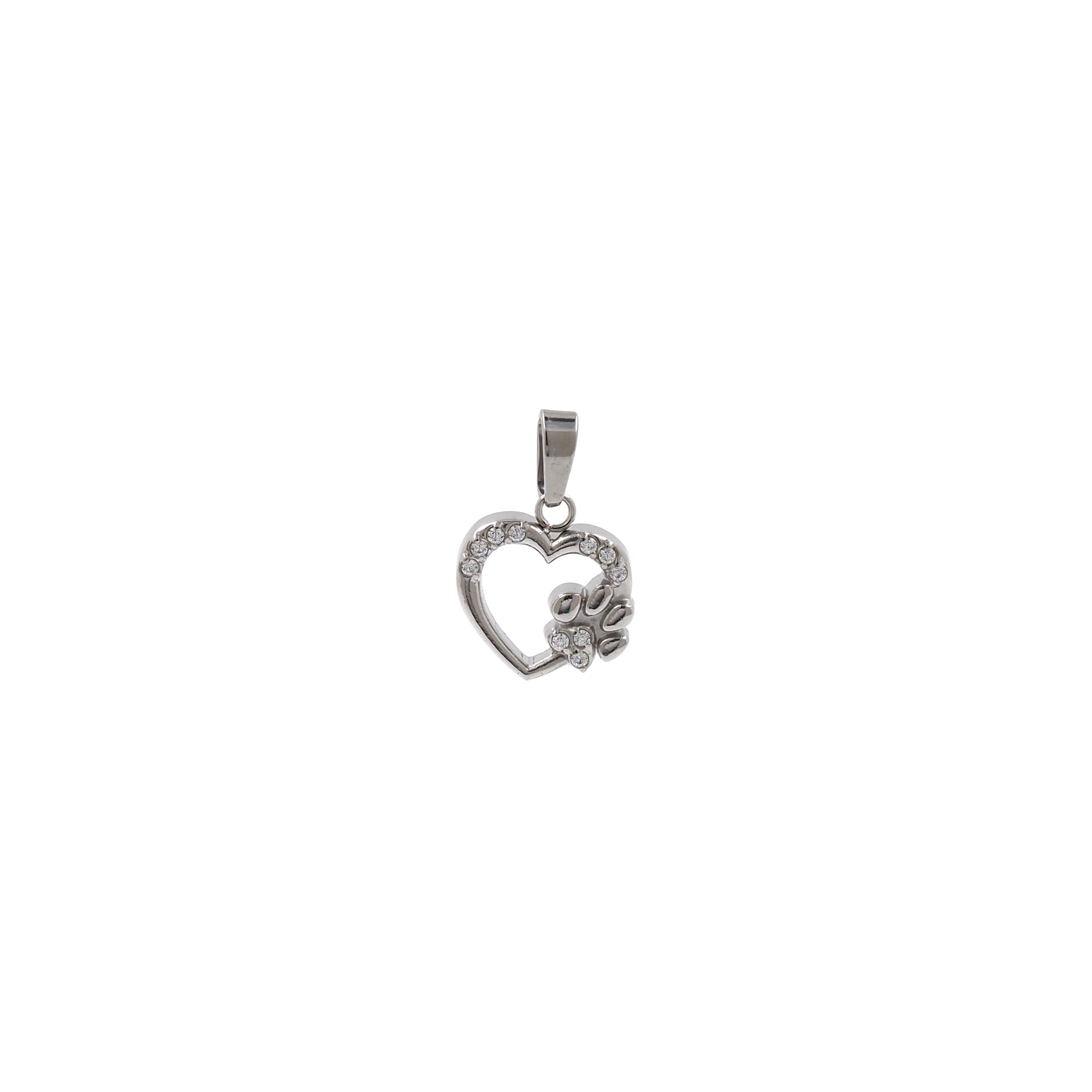 Stainless Steel Heart Pendant,CZ Micro Pave Heart Charm Charm Earrings Necklace for DIY Jewelry Making Supply