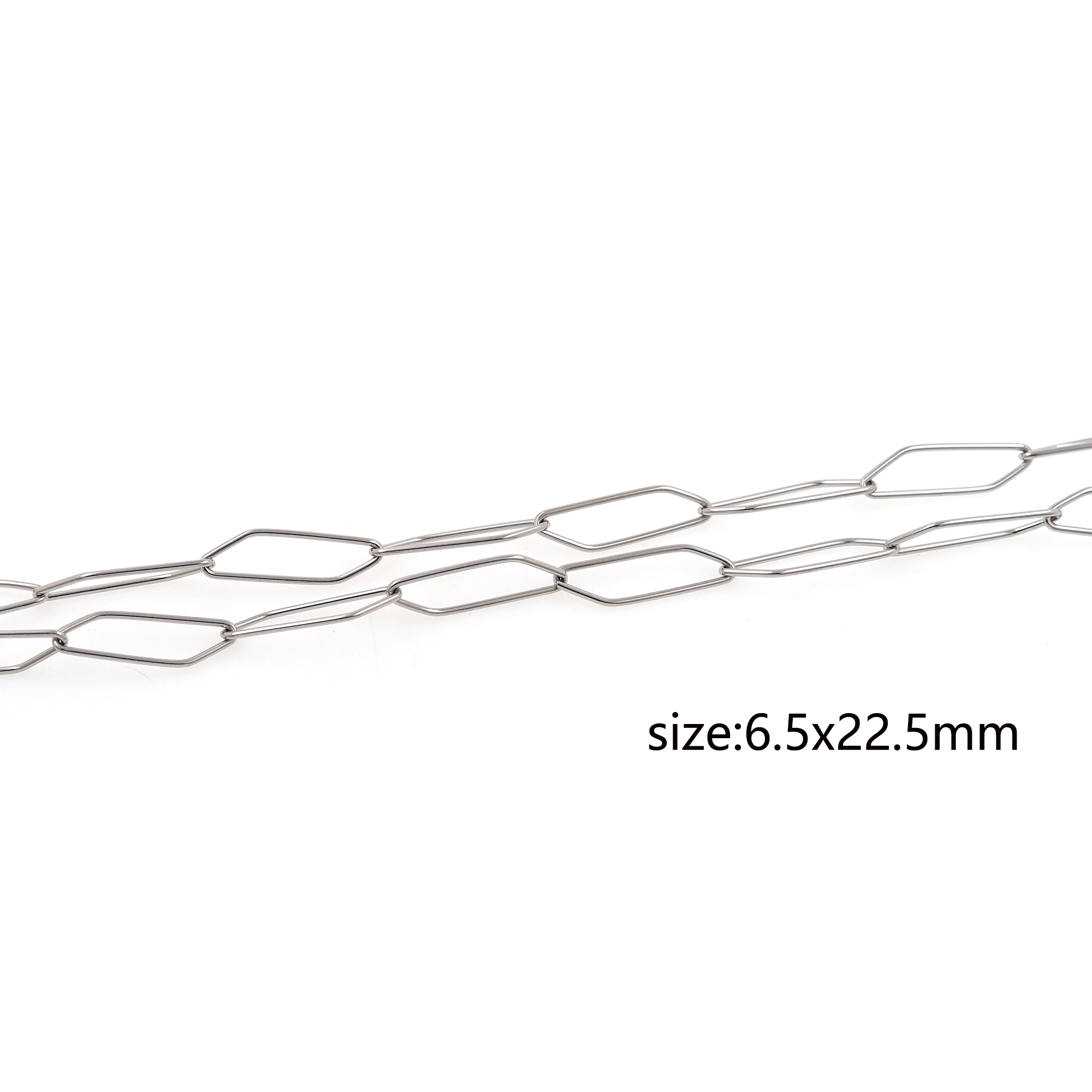 Stainless Steel Rhombus Chain Necklace,Minimalist Link Chain,Silver Chain Necklace for Women DIY Jewelry Making Supply