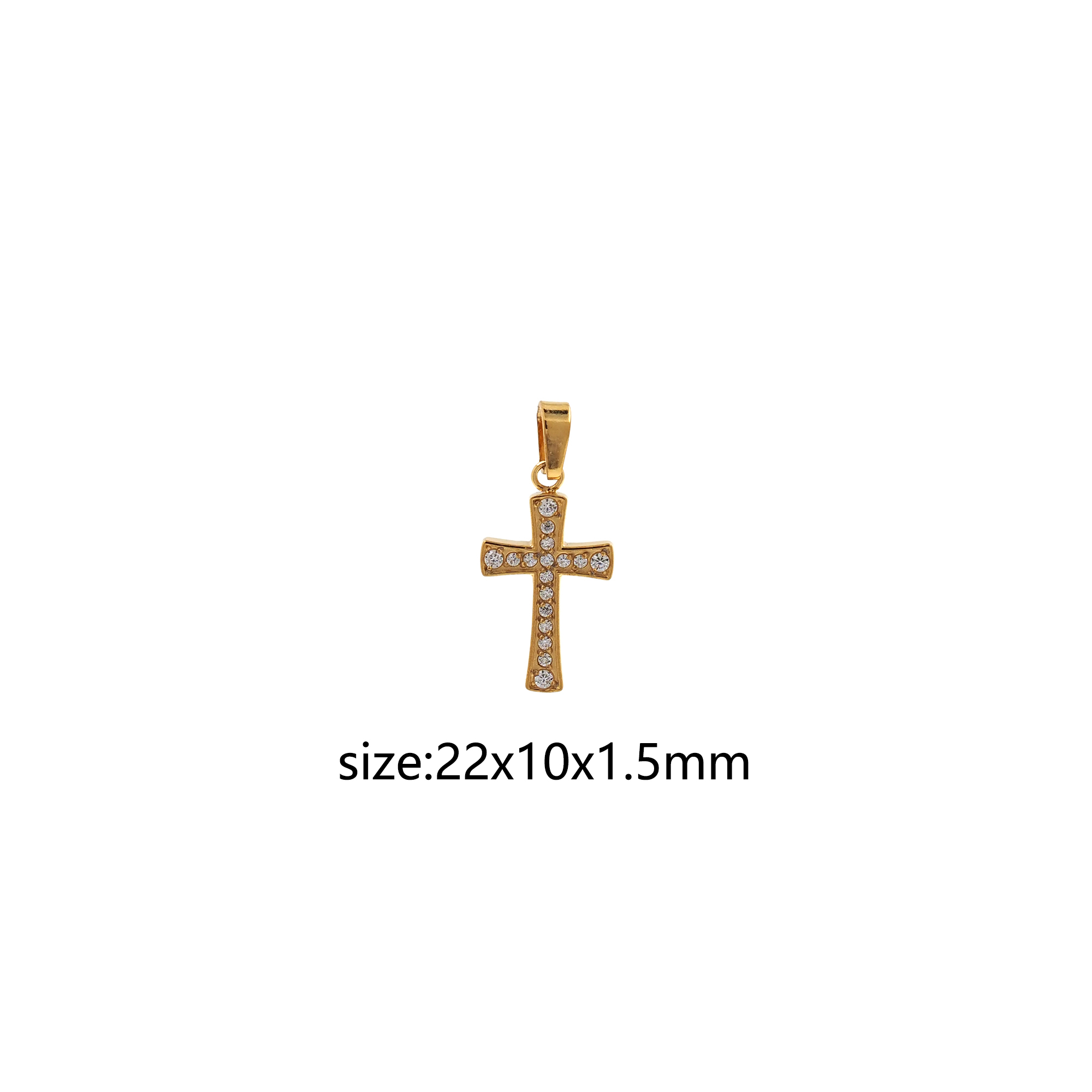 Stainless Steel Cross Pendant,CZ Micro Pave Cross Charm Charm Earrings Necklace for DIY Jewelry Making Supply