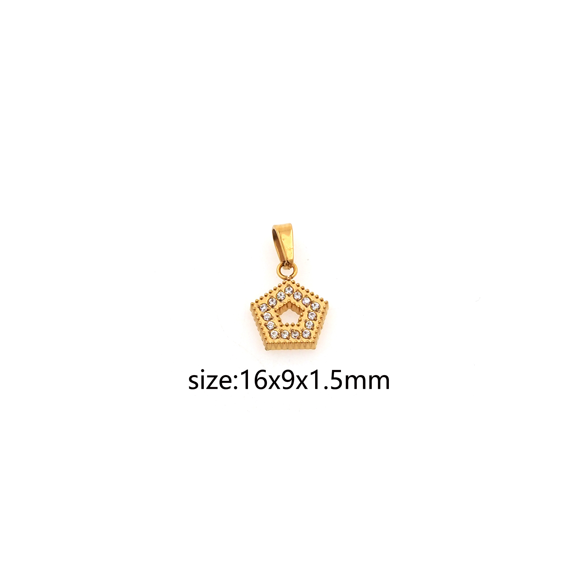 Stainless Steel Hexagon Pendant,CZ Micro Pave Hexagon Charm Charm Earrings Necklace for DIY Jewelry Making Supply
