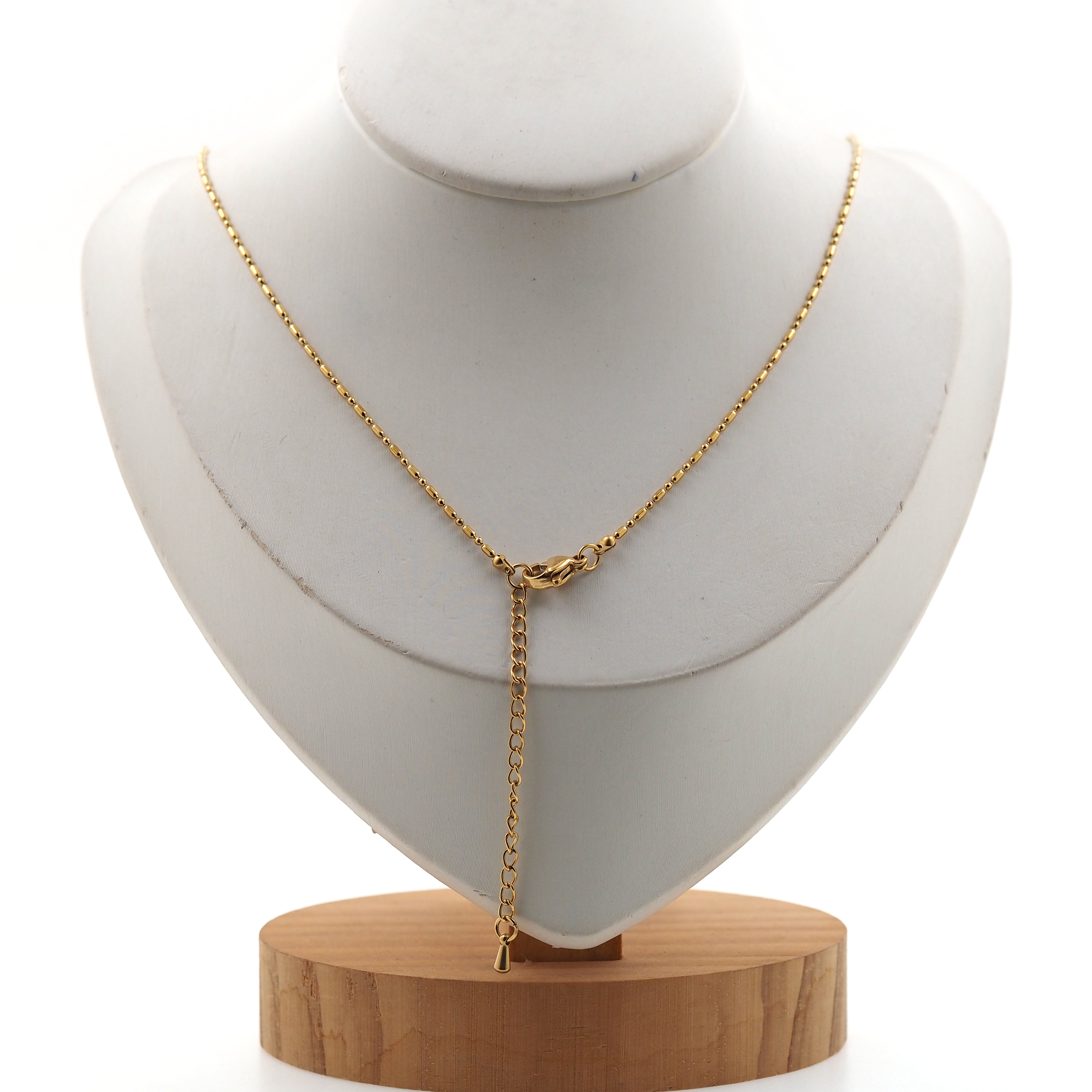 Stainless Steel Ball Chain Necklace,Cylinder Chain Necklace,Beaded Necklace,Minimalist Necklace,Adjustable Necklace