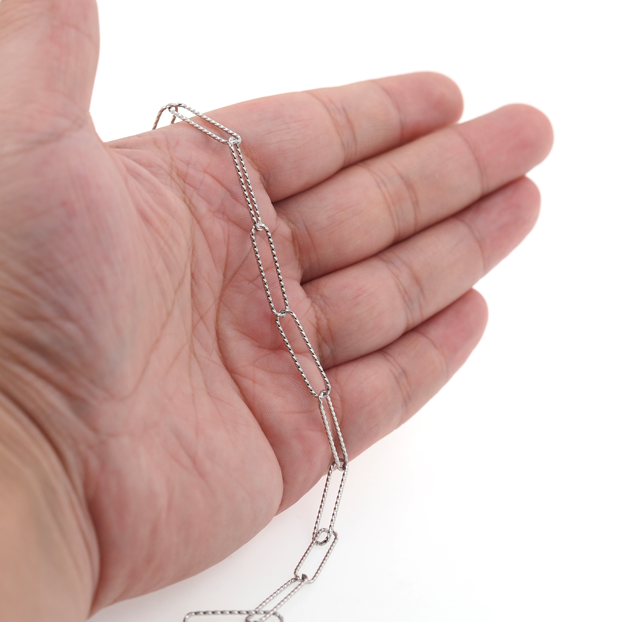 Stainless Steel Cable Chain Necklace,Dainty Link Chain,Paper Clip Chain,Silver Oval Chain Necklace for Women DIY Jewelry Making Supply