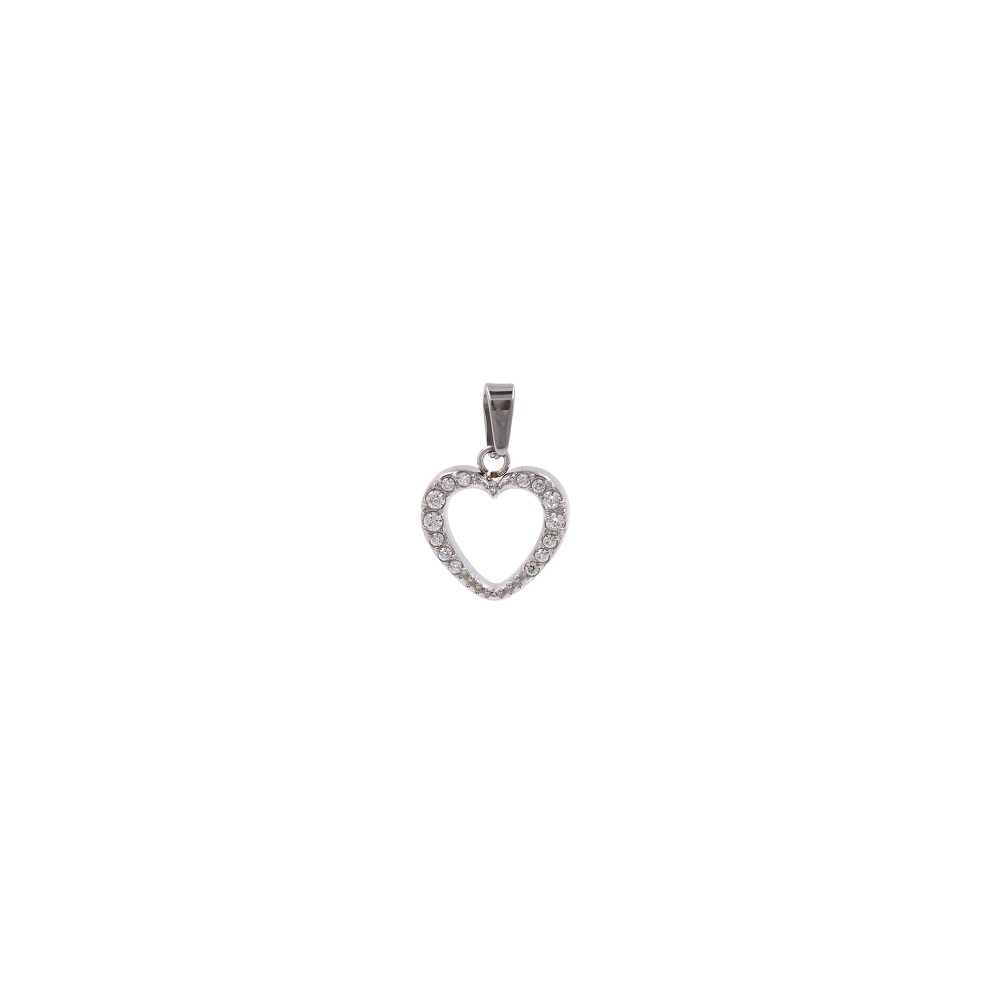 Stainless Steel Heart Pendant,CZ Micro Pave Heart Charm Charm Earrings Necklace for DIY Jewelry Making Supply