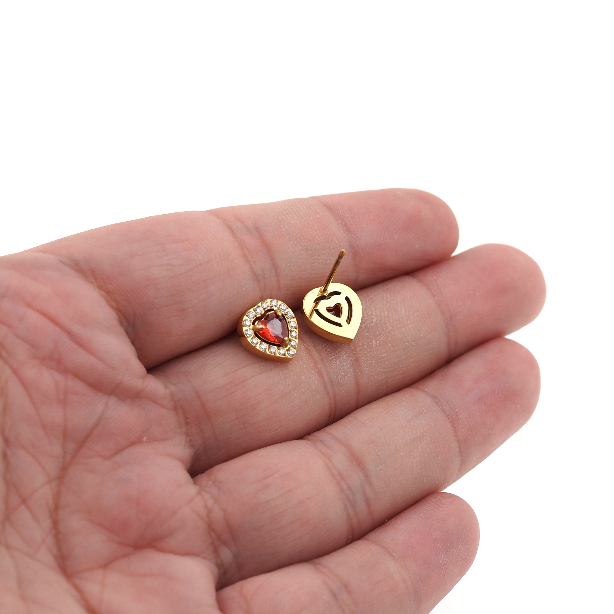 Stainless Steel Oval Stud Earrings,Zircon Earrings,Dainty Earrings,Minimalist Earring