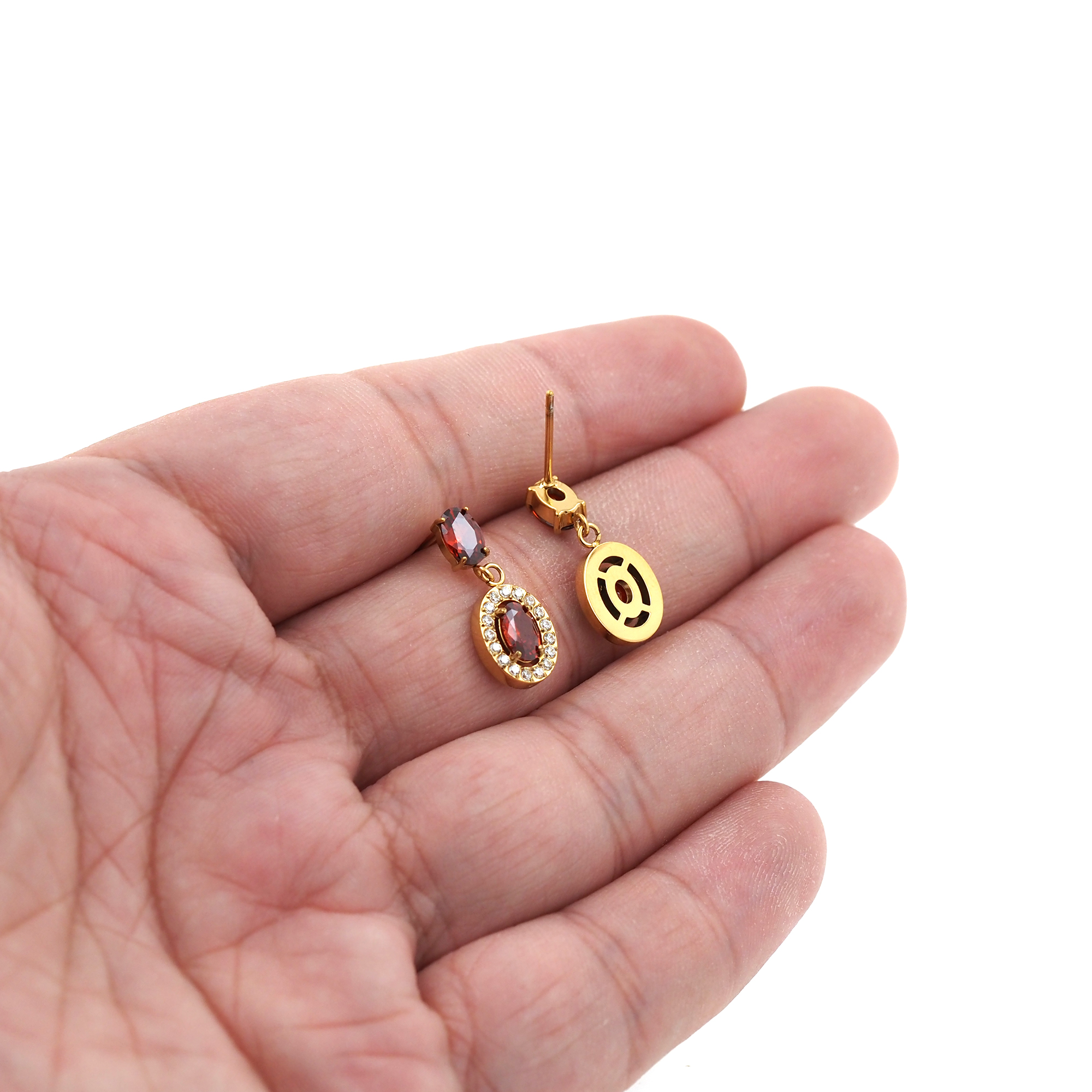 Stainless Steel Oval Stud Earrings,Dangle Earring,Everyday Earrings,Dainty Earrings,Minimalist Earring,Gift for Wife