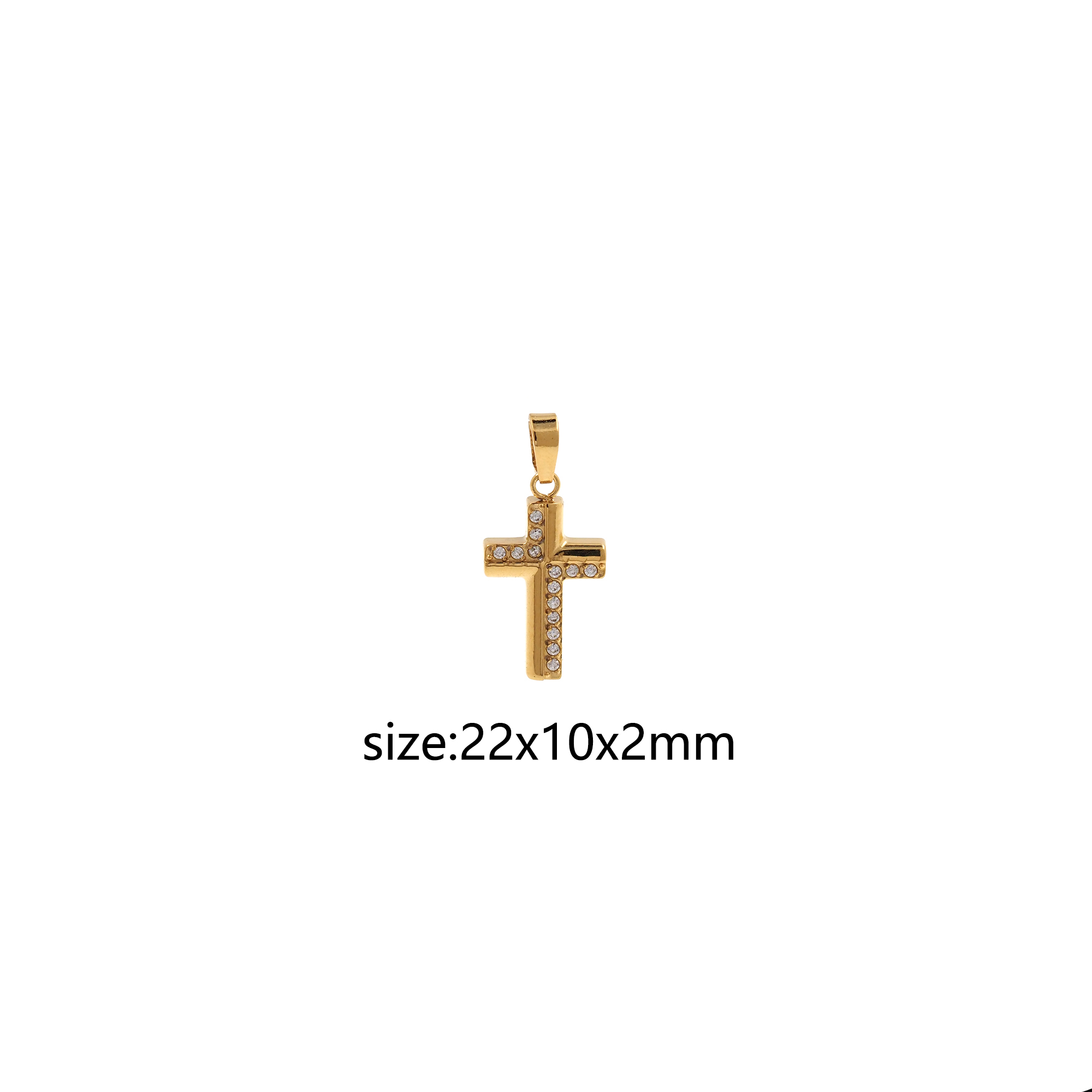 Stainless Steel Cross Pendant,CZ Micro Pave Cross Charm Charm Earrings Necklace for DIY Jewelry Making Supply