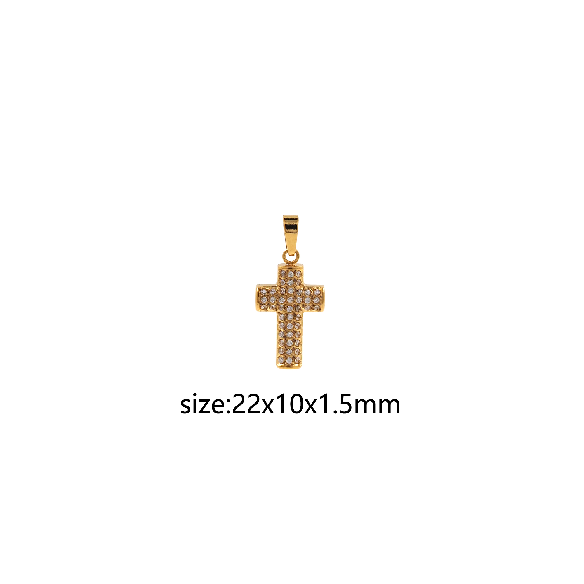 CZ Micro Pave Religious Pendant,Stainless Steel Cross Charm Charm Earrings Necklace for DIY Jewelry Making Supply
