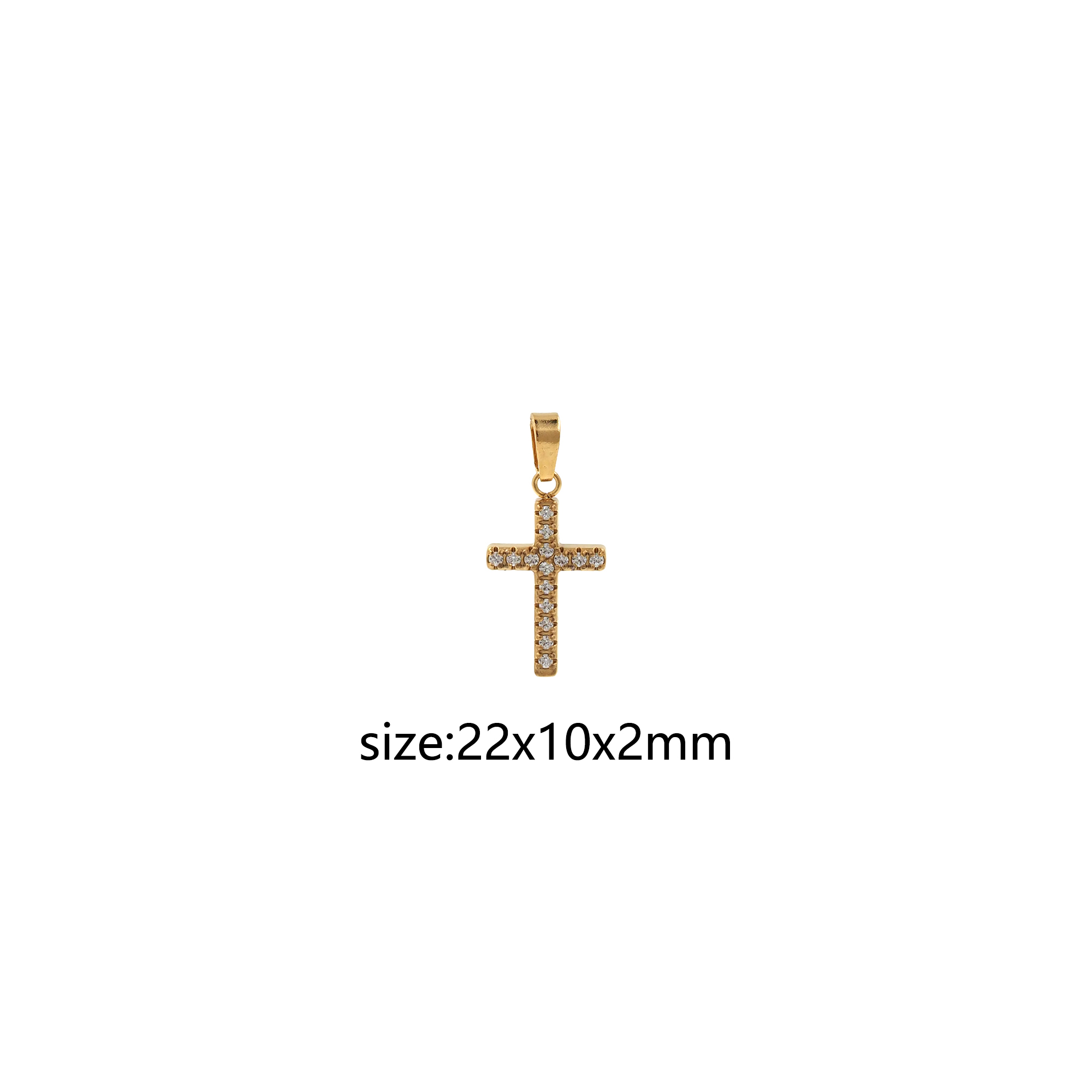 Stainless Steel Cross Pendant,CZ Micro Pave Cross Charm Charm Earrings Necklace for DIY Jewelry Making Supply