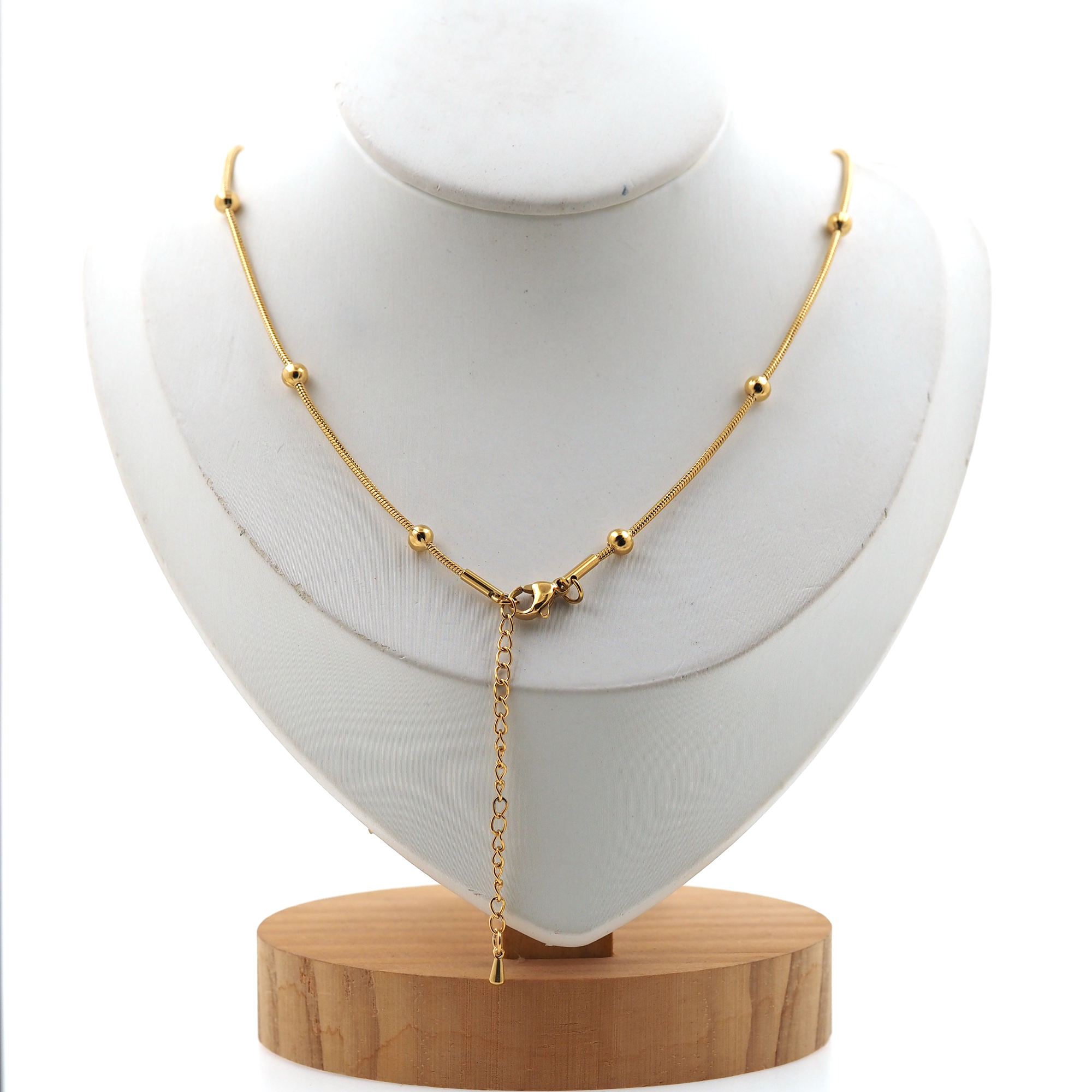 Stainless Steel Ball Chain Necklace,Thin Chain Necklace,Beaded Necklace,Minimalist Necklace,Adjustable Necklace