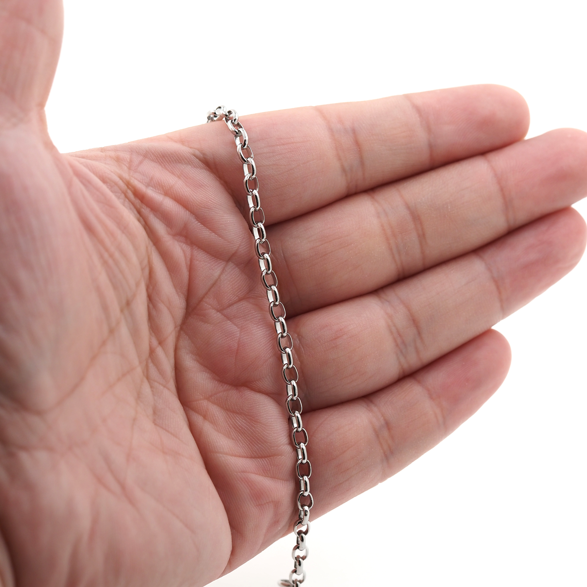 Stainless Steel Cable Chain Necklace,Dainty Link Chain,Silver Chain Necklace for Women DIY Jewelry Making Supply