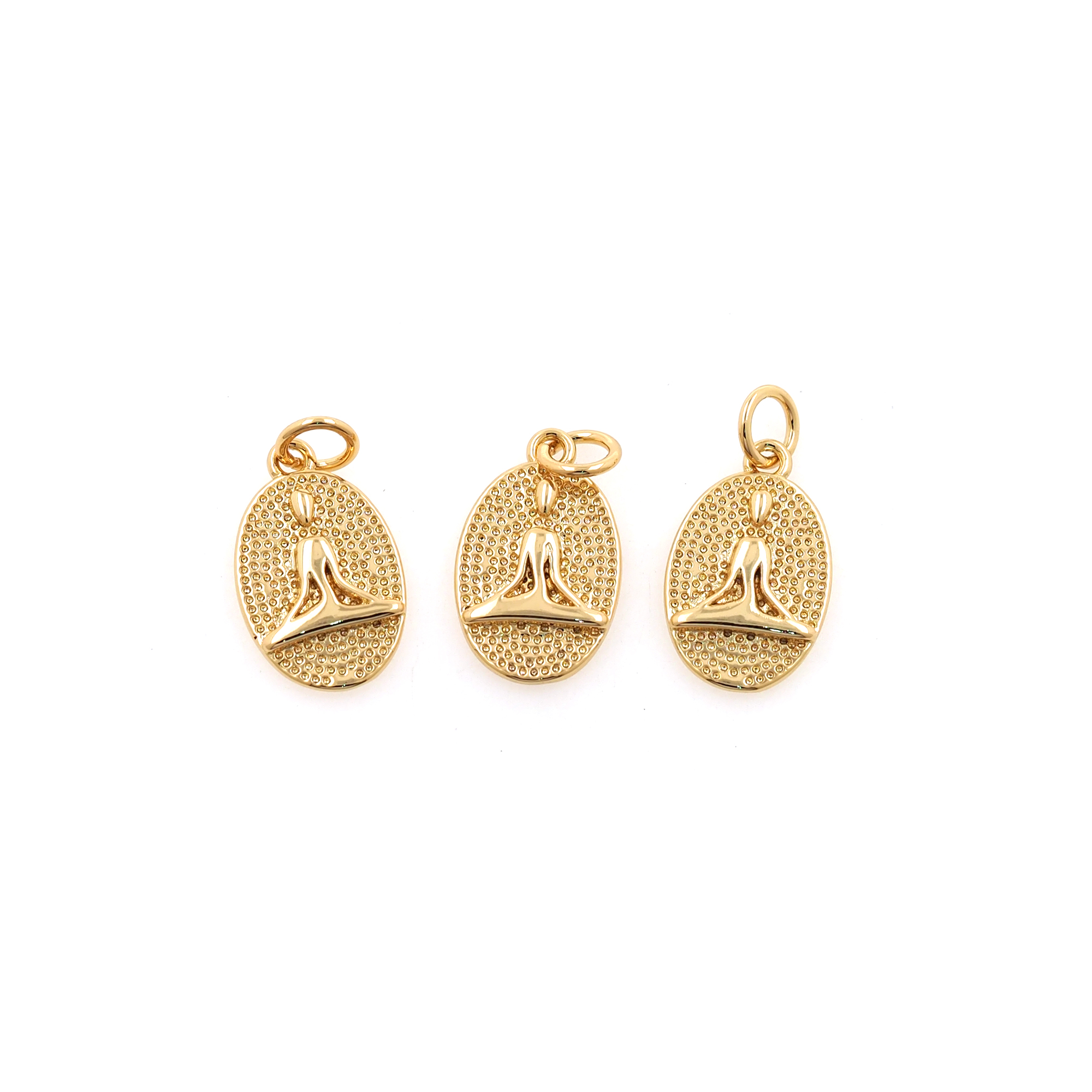 18K Gold Filled Yoga Pendant,Dainty Yoga Charm Earrings Necklace for DIY Jewelry Making Supply