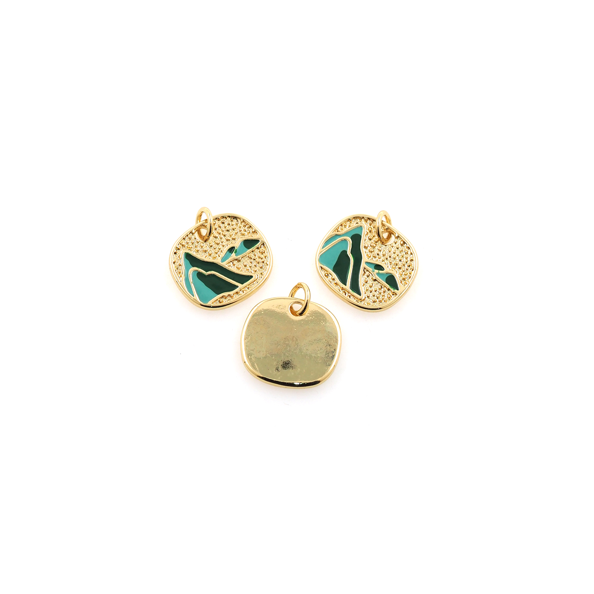 18K Gold Filled Mountain Pendant,Enamel Mountain Charm Earrings Necklace for DIY Jewelry Making Supply