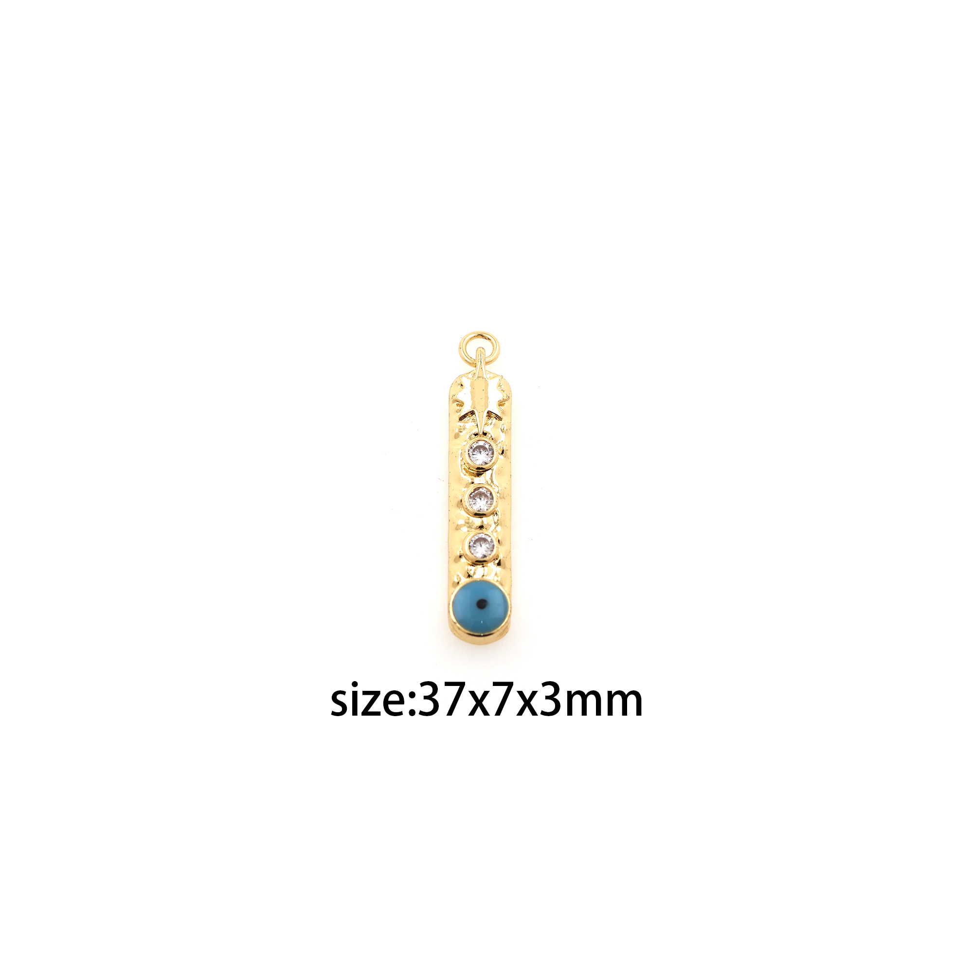 18K Gold Filled Evil Eye Pendant,CZ Micro Pave Evil Eye Charm Earrings Necklace for DIY Jewelry Making Supply