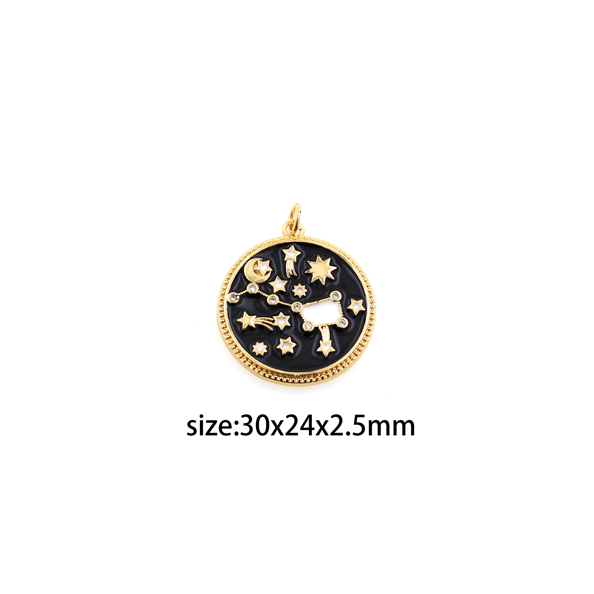 18K Gold Filled Star Pendant,Enamel Celestial Charm Earrings Necklace for DIY Jewelry Making Supply