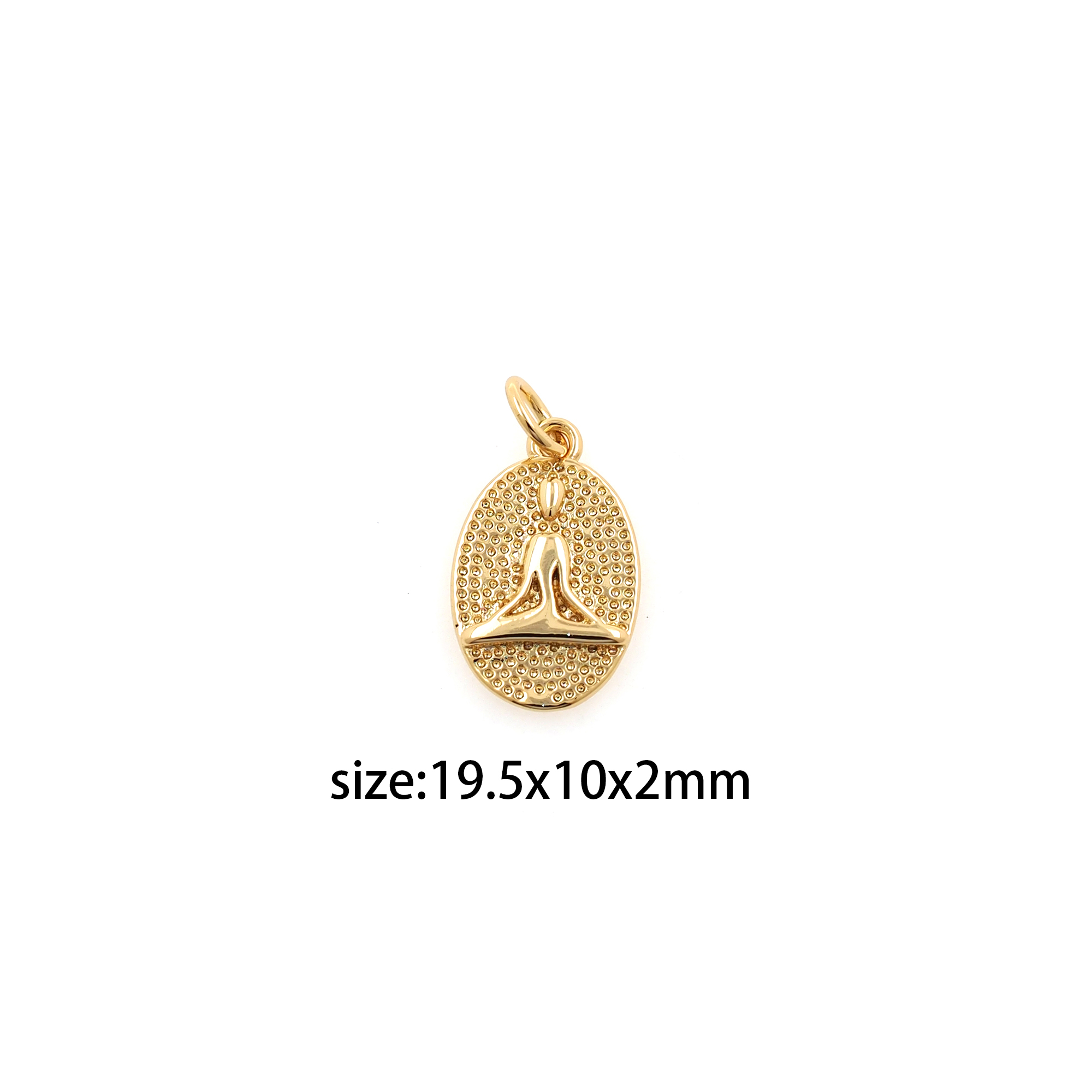 18K Gold Filled Yoga Pendant,Dainty Yoga Charm Earrings Necklace for DIY Jewelry Making Supply