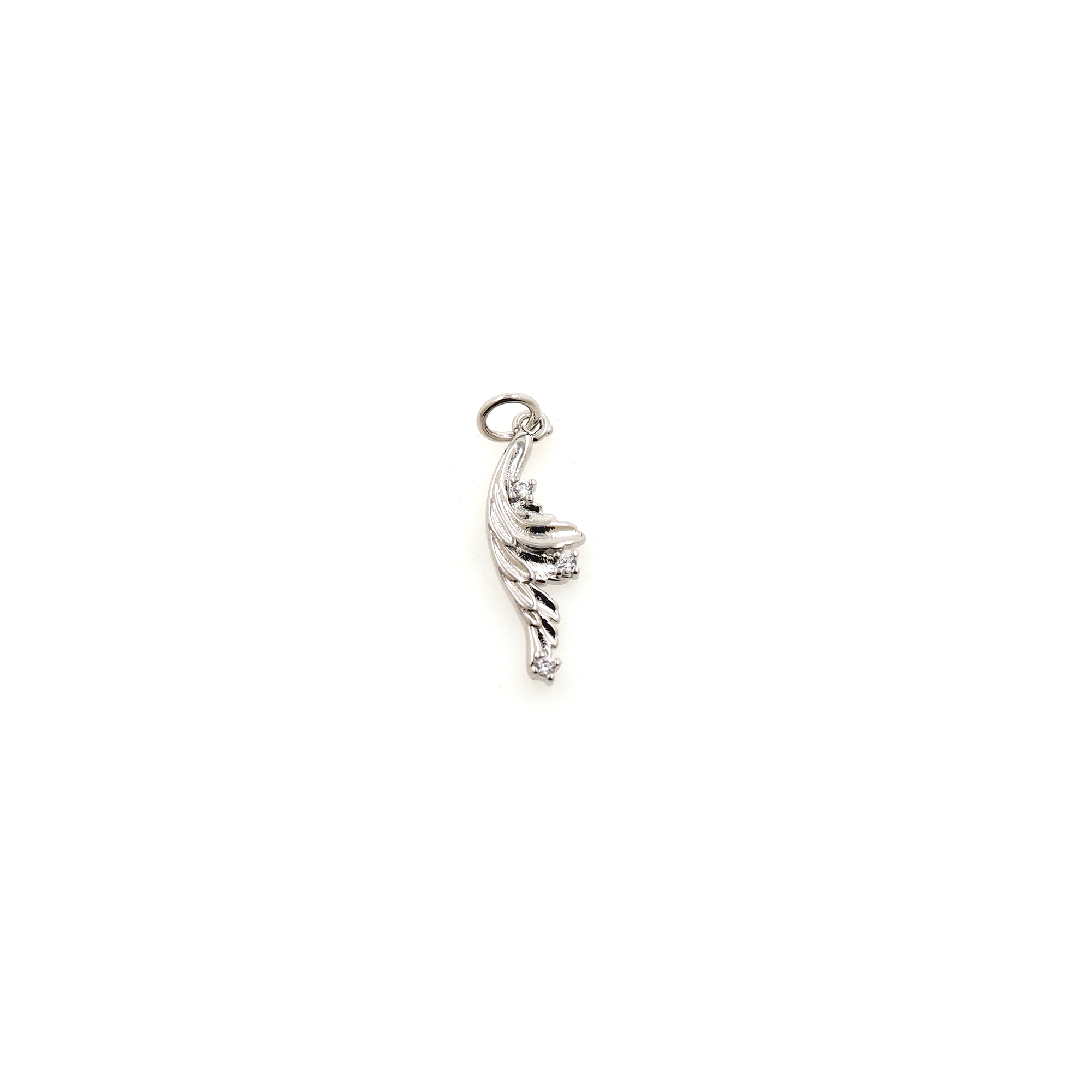 18K Gold Filled Leaf Pendant,CZ Micro Pave Leaf Charm Earrings Necklace for DIY Jewelry Making Supply