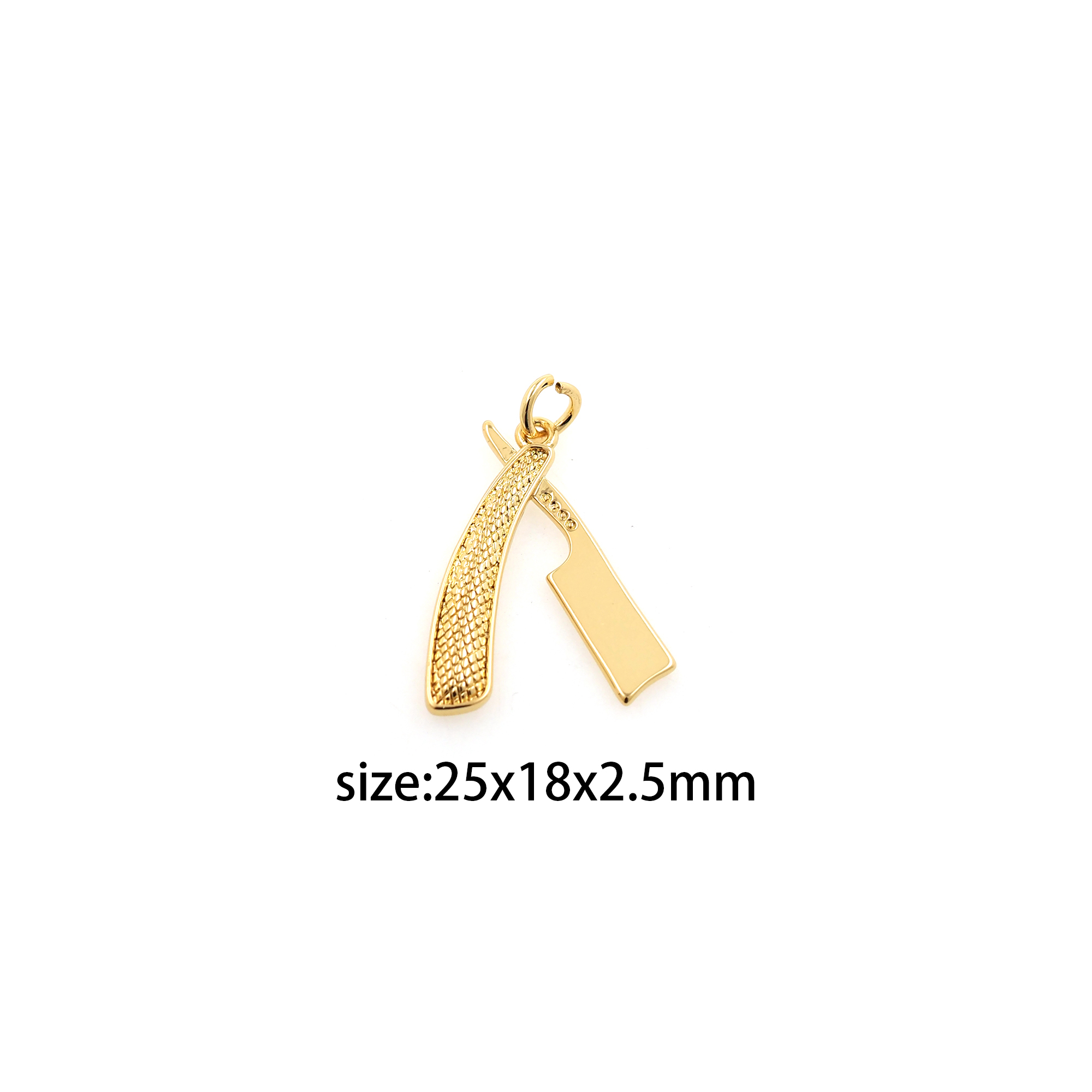 18K Gold Filled Razor Pendant,Dainty Razor Charm Earrings Necklace for DIY Jewelry Making Supply