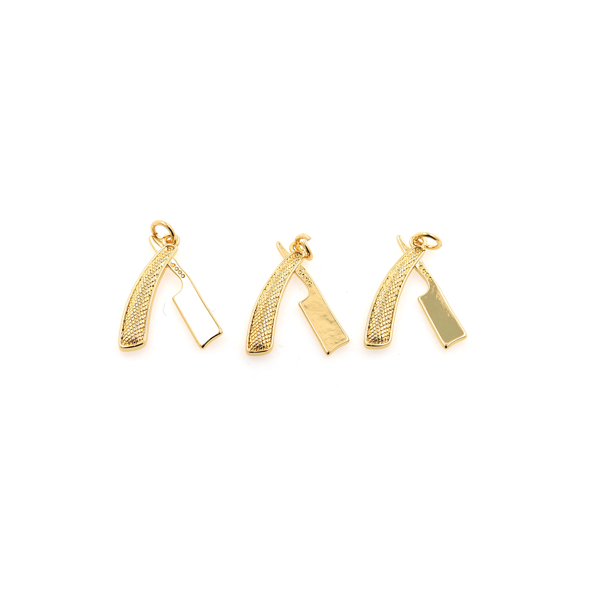 18K Gold Filled Razor Pendant,Dainty Razor Charm Earrings Necklace for DIY Jewelry Making Supply