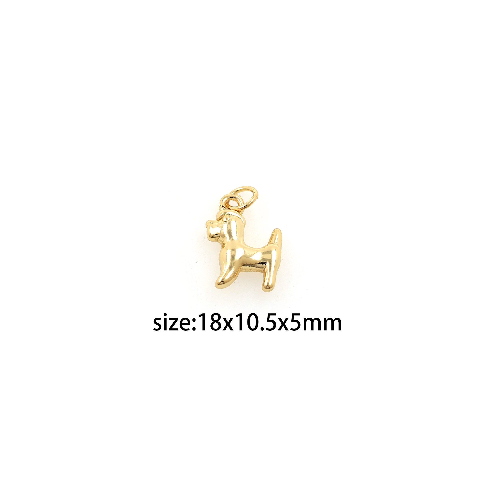 18K Gold Filled Dog Pendant,Dainty Dog Chamr Earrings Necklace for DIY Jewelry Making Supply