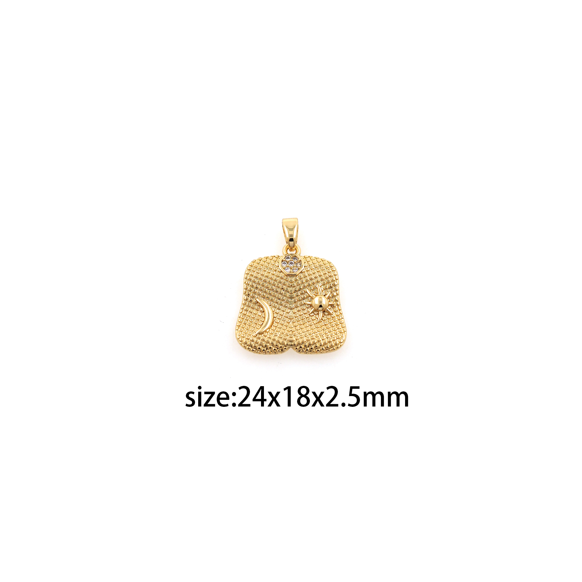 18K Gold Filled Sun Moon Pendant,Celestial Charm Earrings Necklace for DIY Jewelry Making Supply