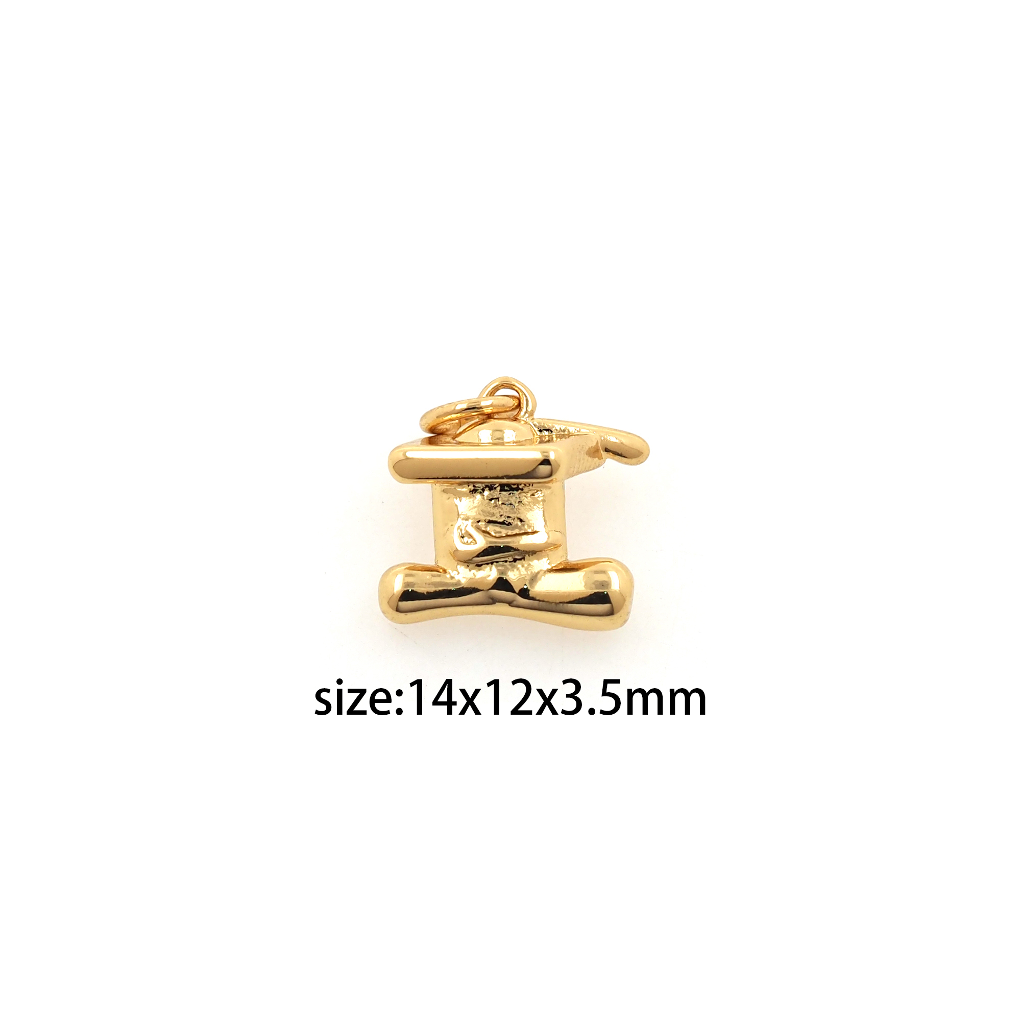 18K Gold Filled Hat Pendant,Dainty Bachelor Cap Charm Earrings Necklace for DIY Jewelry Making Supply