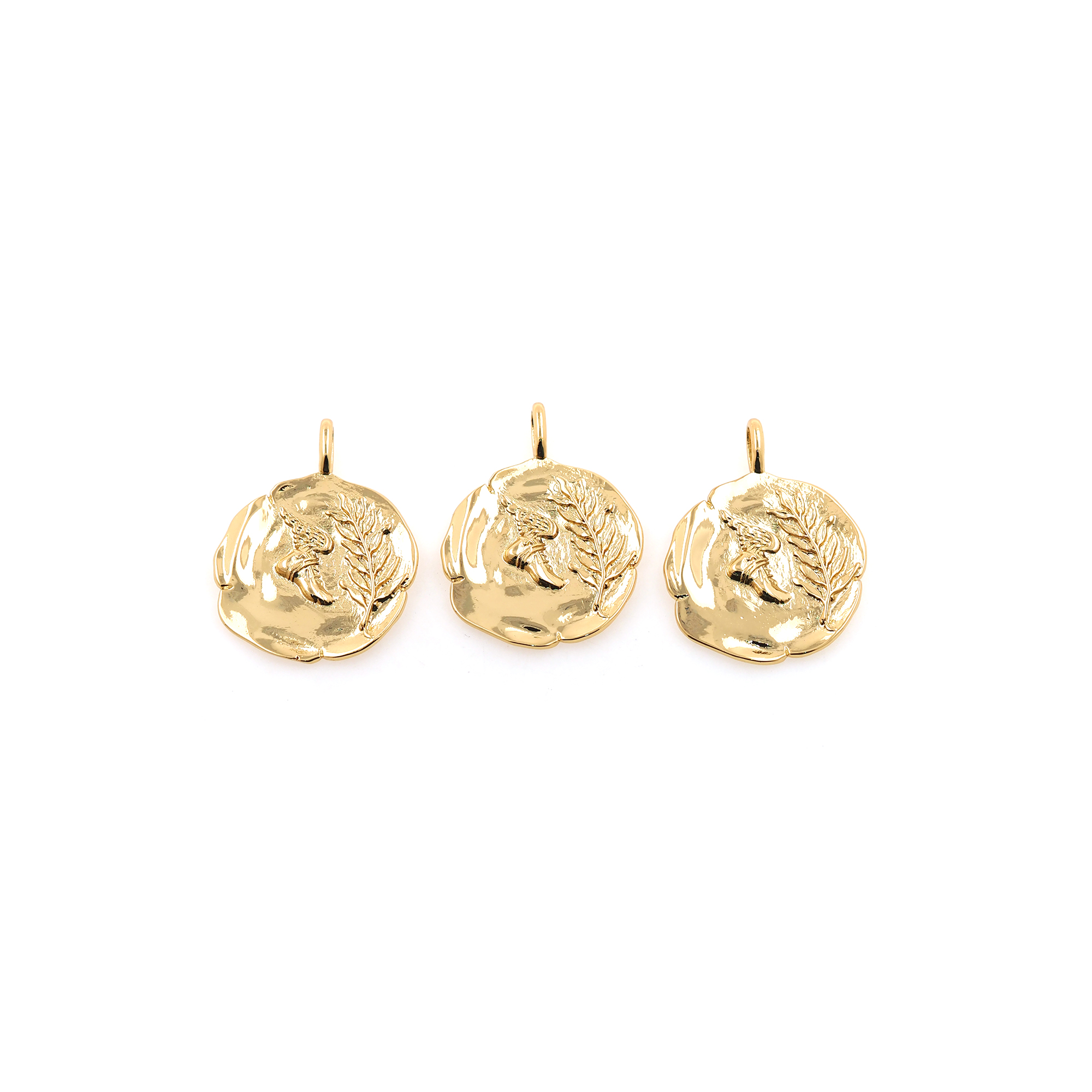 18K Gold Filled Leaf Pendant,Dainty Leaf Charm Earrings Necklace for DIY Jewelry Making Supply