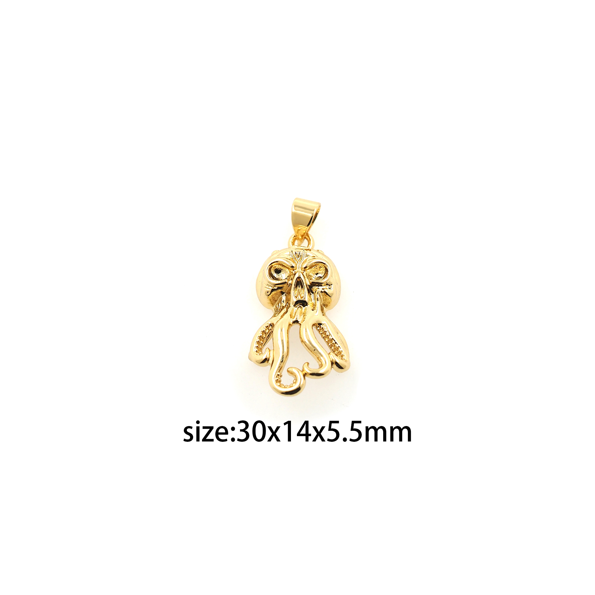 18K Gold Filled Octopus Pendant,Dainty Octopus Charm Earrings Necklace for DIY Jewelry Making Supply