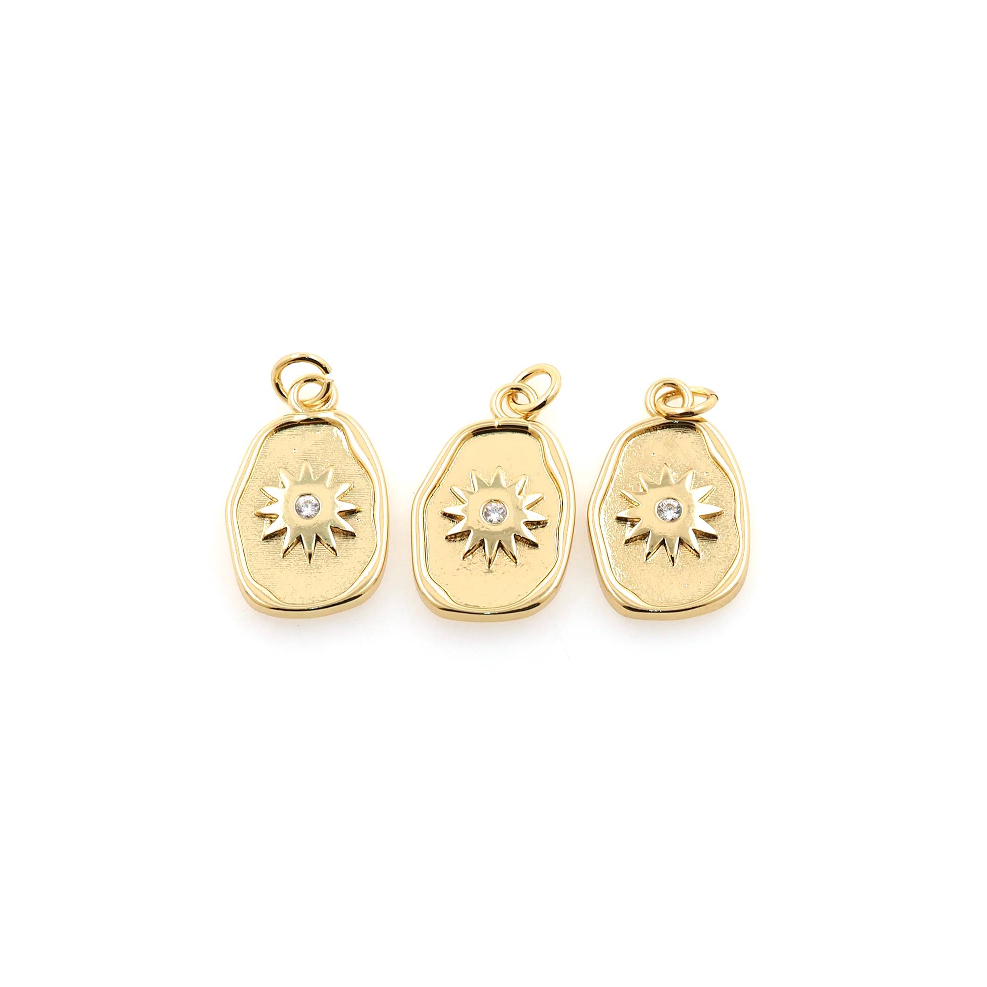 18K Gold Filled Sun Pendant,Celestial Charm Earrings Necklace for DIY Jewelry Making Supply