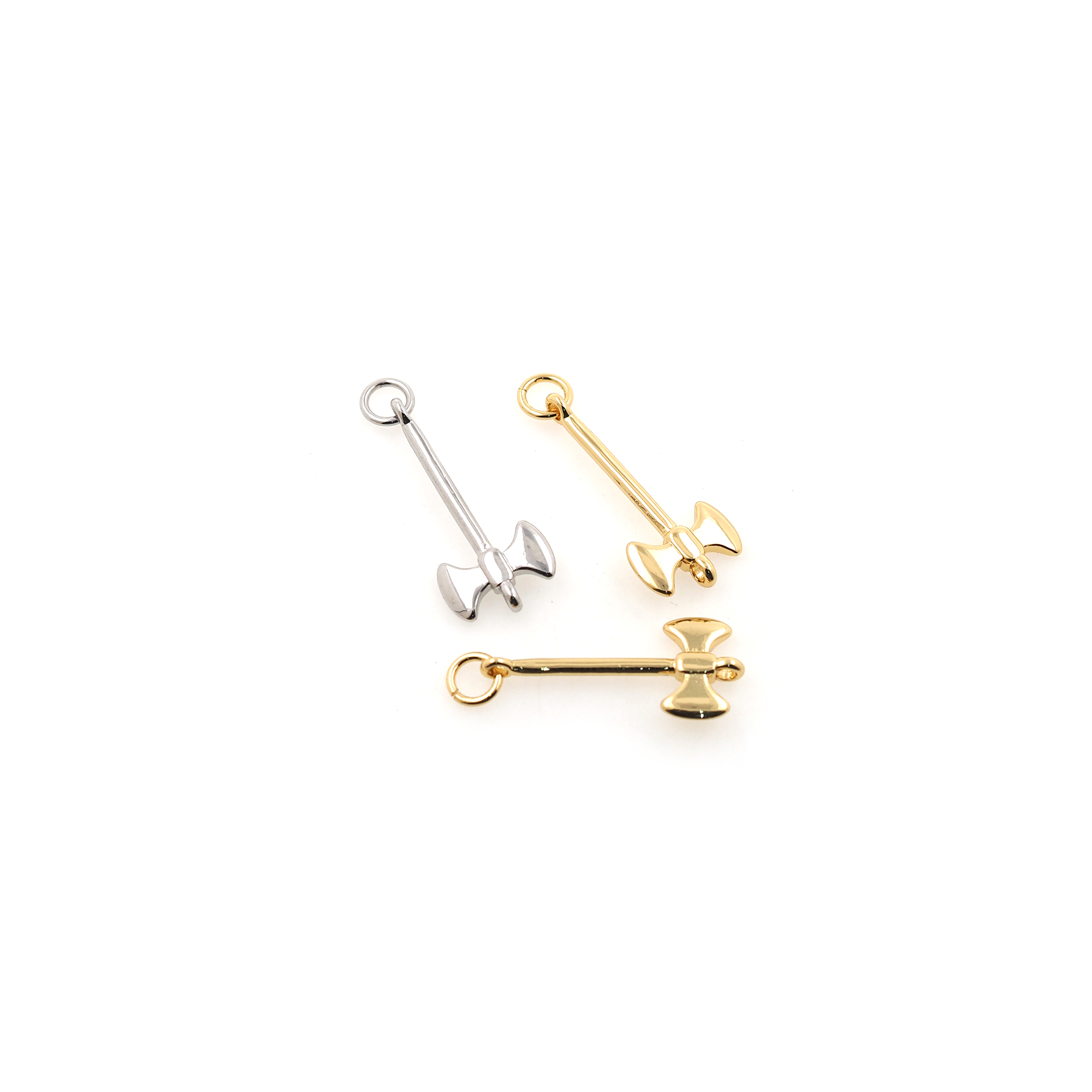 18K Gold Filled Axe Pendant,Tool Charm Earrings Necklace for DIY Jewelry Making Supply