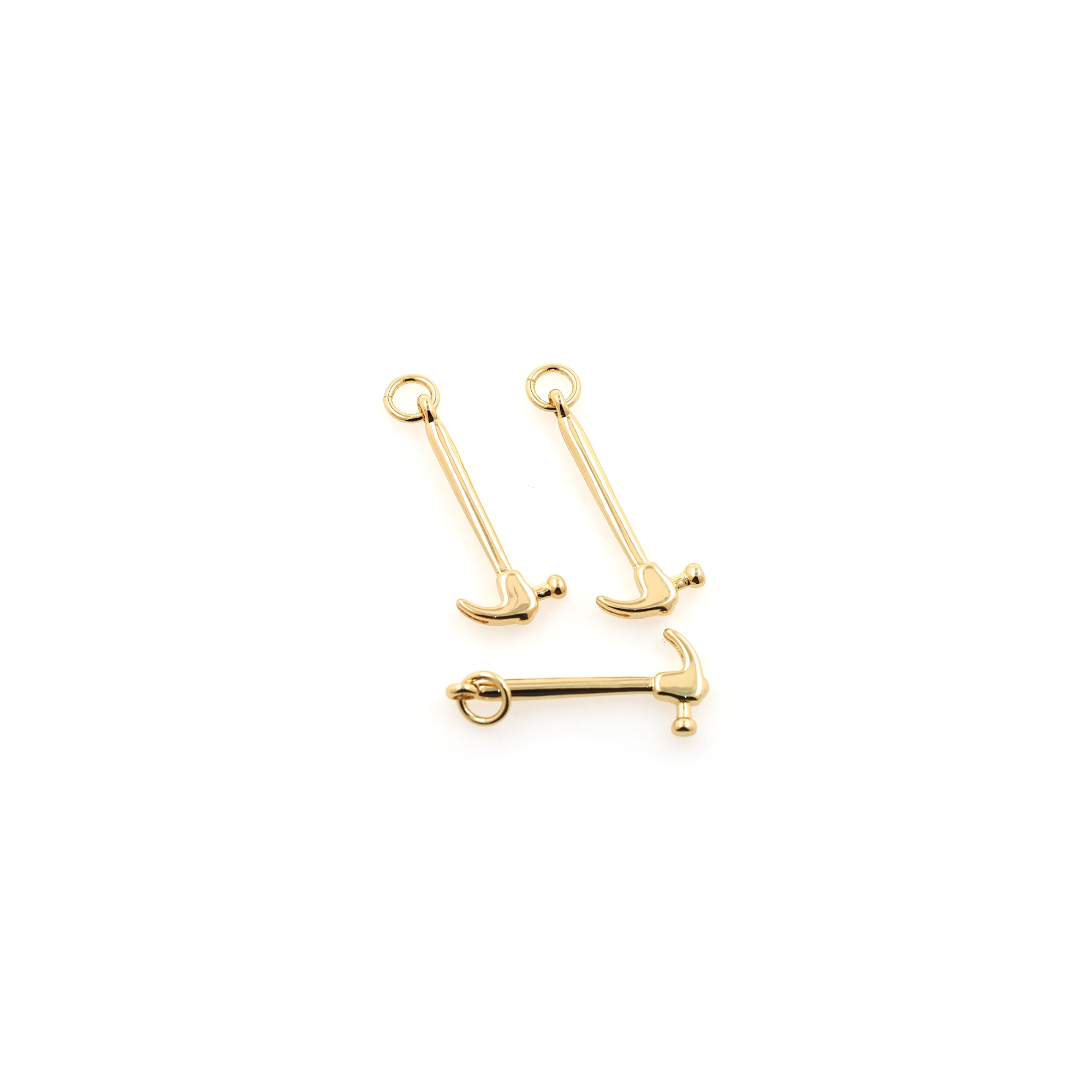 18K Gold Filled Hammer Pendant,Dainty Tool Charm Earrings Necklace for DIY Jewelry Making Supply