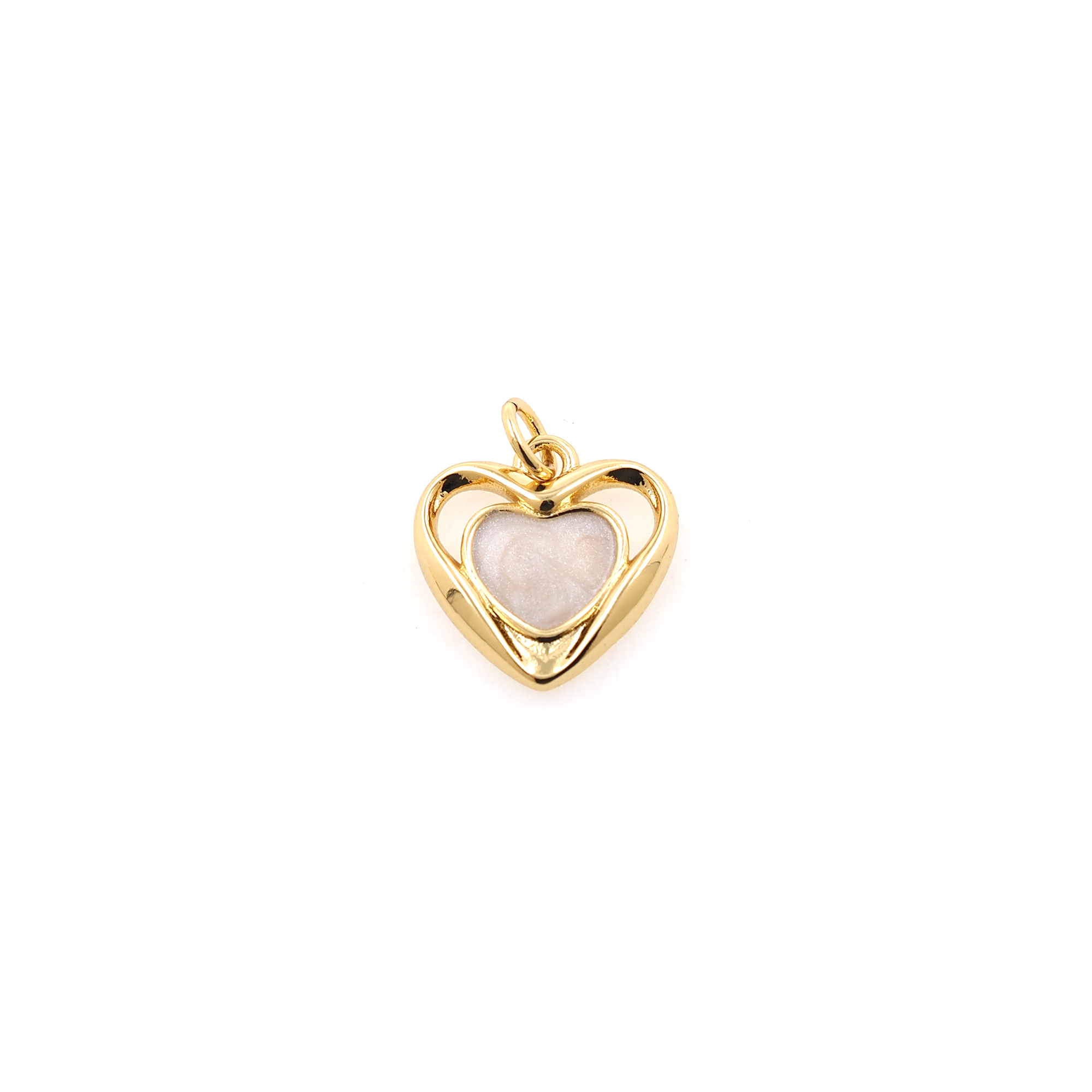 18K Gold Filled Heart Pendant,Dainty Heart Charm Earrings Necklace for DIY Jewelry Making Supply
