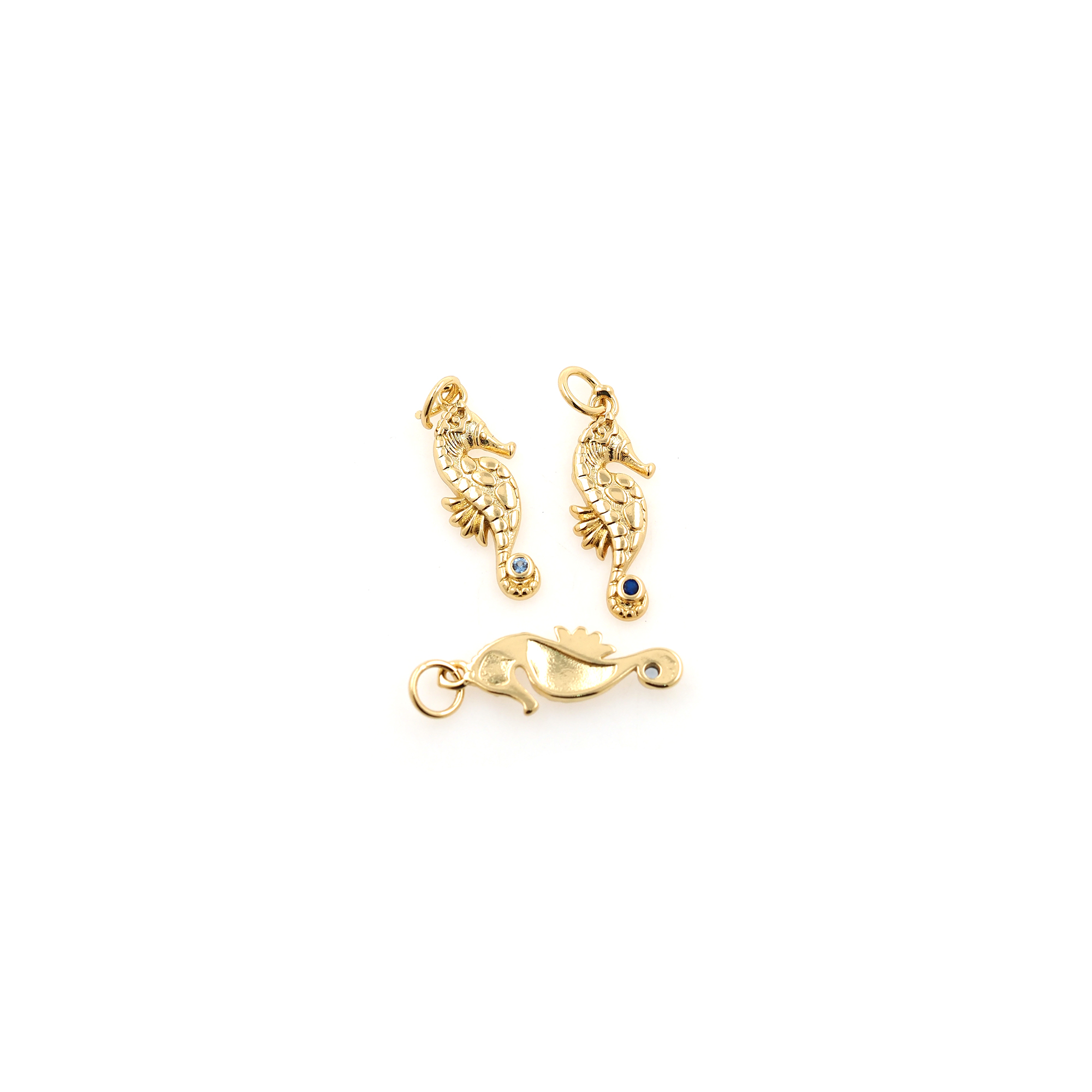 18K Gold Filled Seahorse Pendant,Dainty Seahorse Charm Earrings Necklace for DIY Jewelry Making Supply