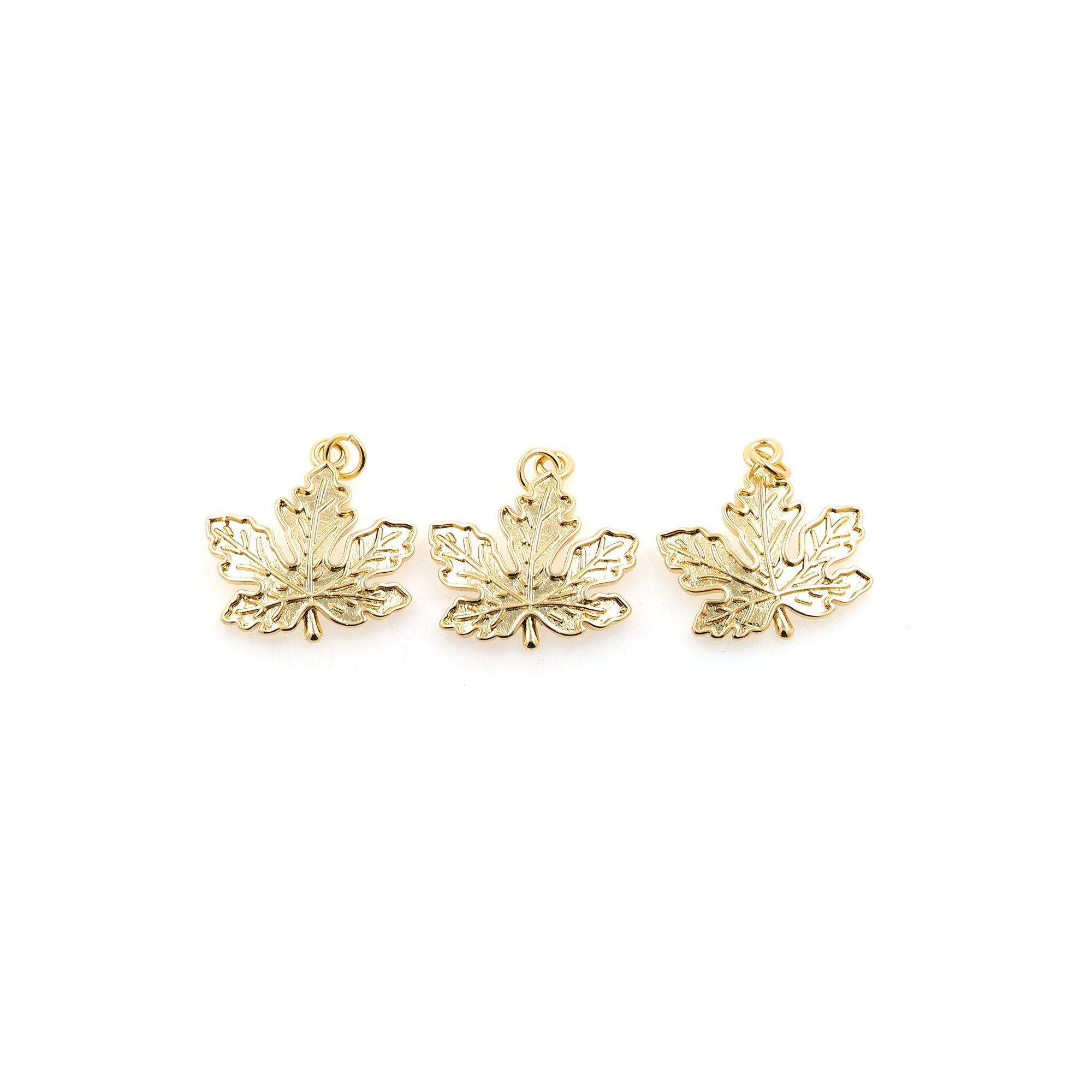 18K Gold Filled Maple Leaf Pendant,Dainty Leaf Charm Earrings Necklace for DIY Jewelry Making Supply