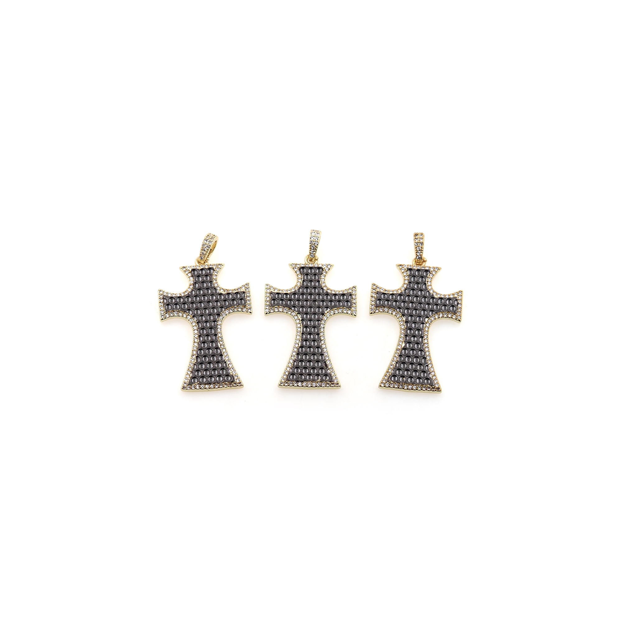 18K Gold Filled Cross Pendant,CZ Micro Pave Cross Charm Earrings Necklace for DIY Jewelry Making Supply