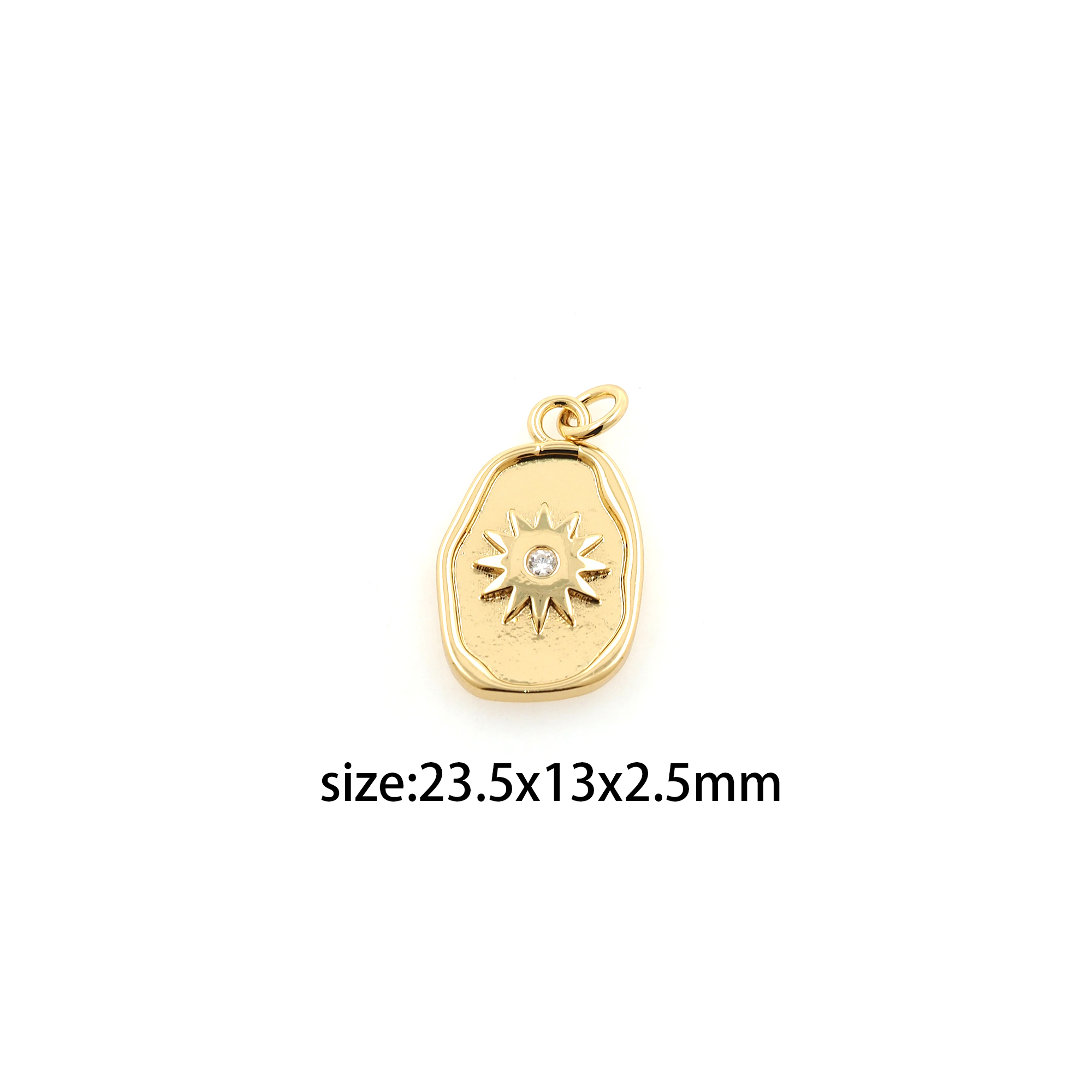 18K Gold Filled Sun Pendant,Celestial Charm Earrings Necklace for DIY Jewelry Making Supply