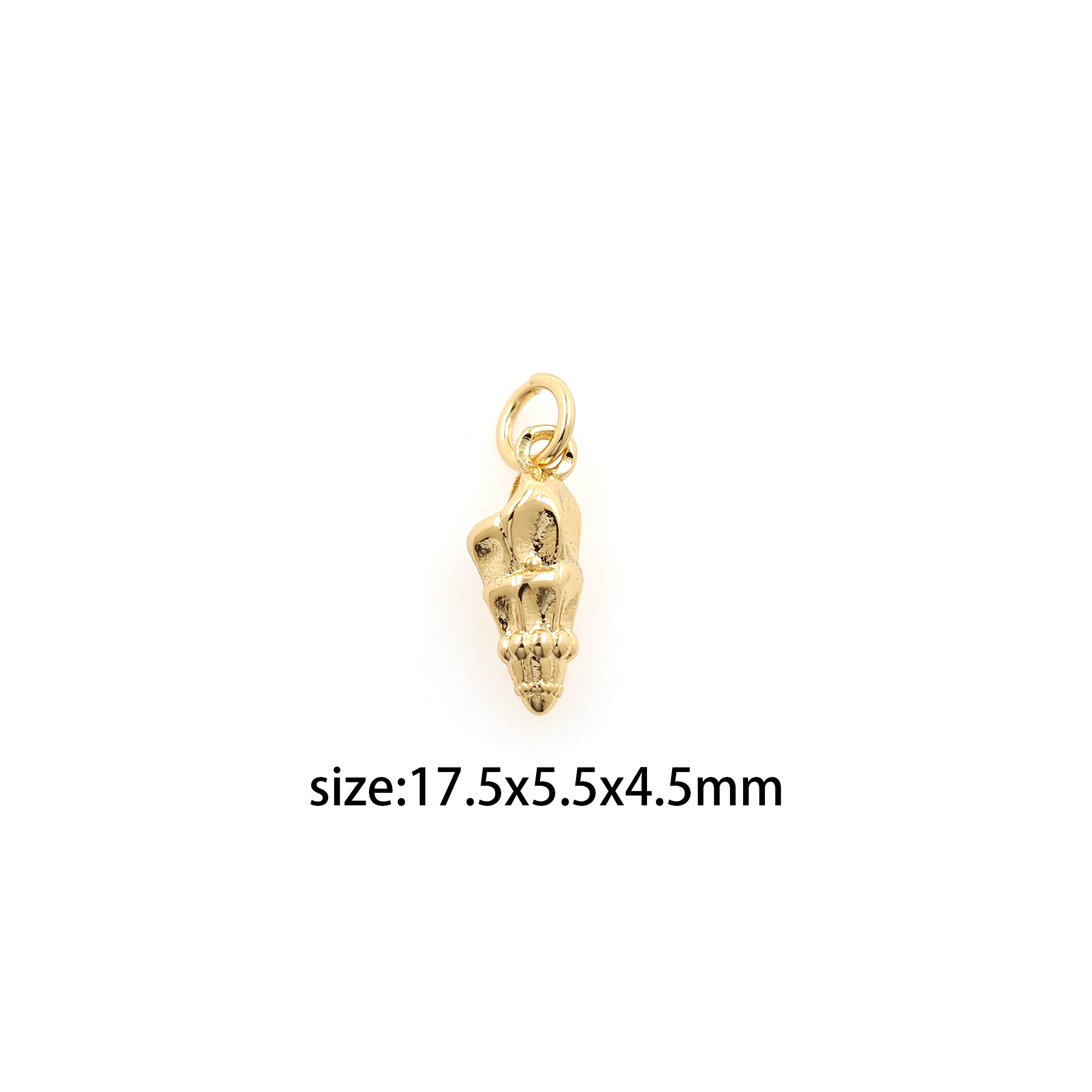 18K Gold Filled Conch Pendant,Shell Charm Earrings Necklace for DIY Jewelry Making Supply