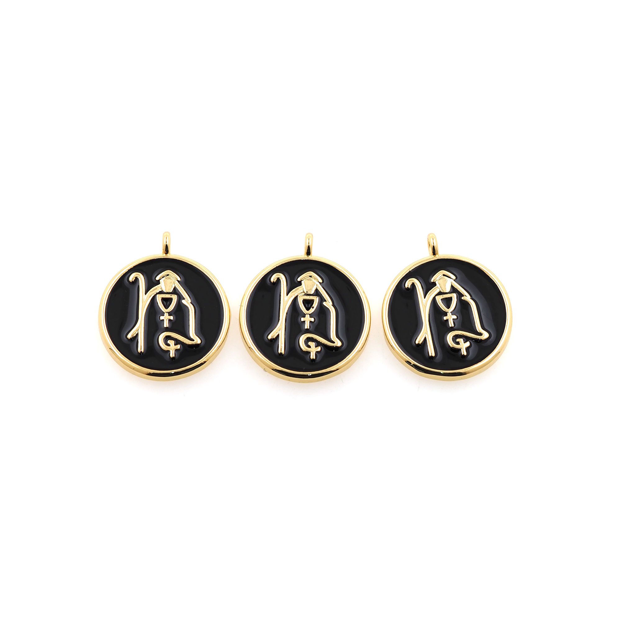 18K Gold Filled Religious Pendant,Enamel Religious Charm Earrings Necklace for DIY Jewelry Making Supply