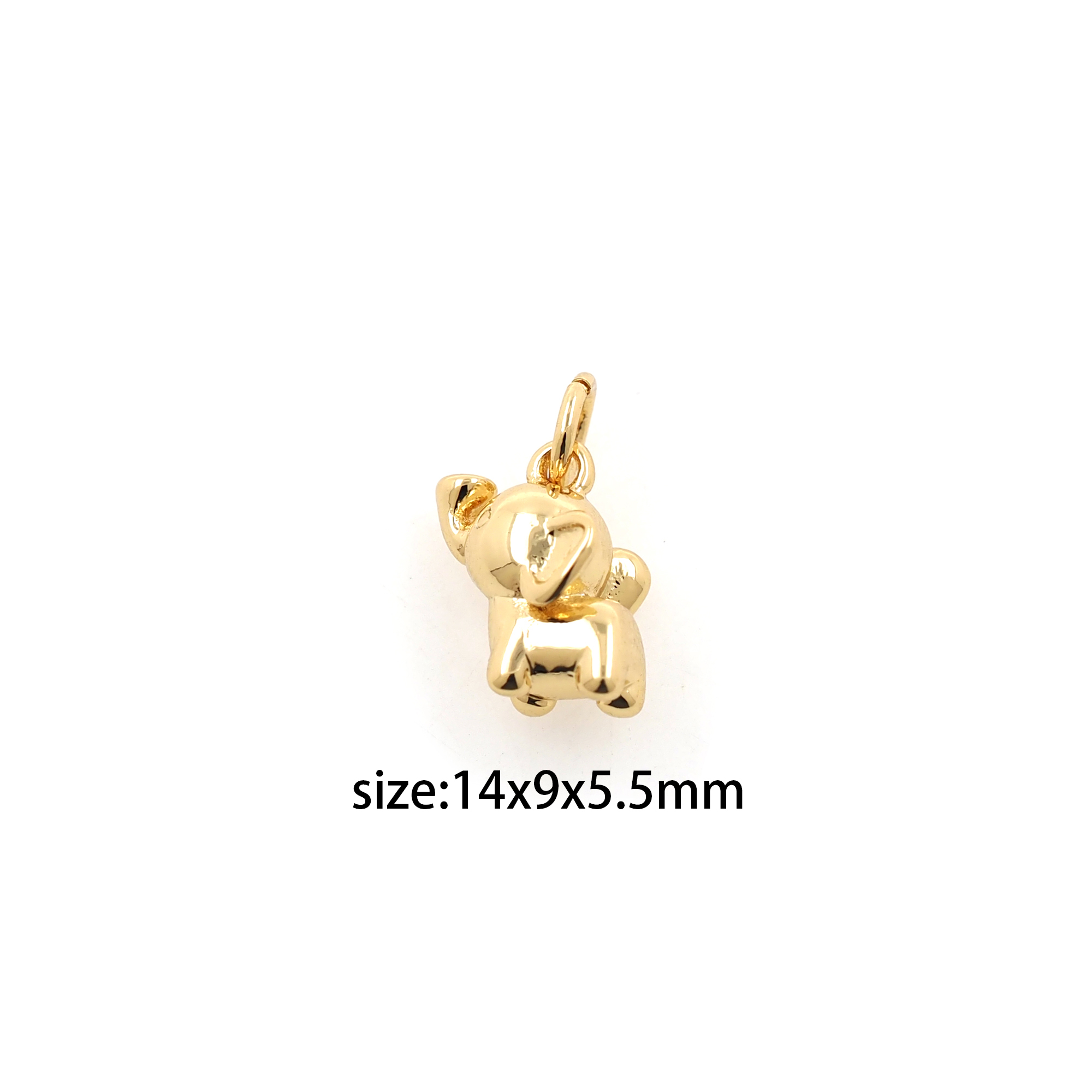 18K Gold Filled Elephant Pendant,Dainty Elephant Charm Earrings Necklace for DIY Jewelry Making Supply
