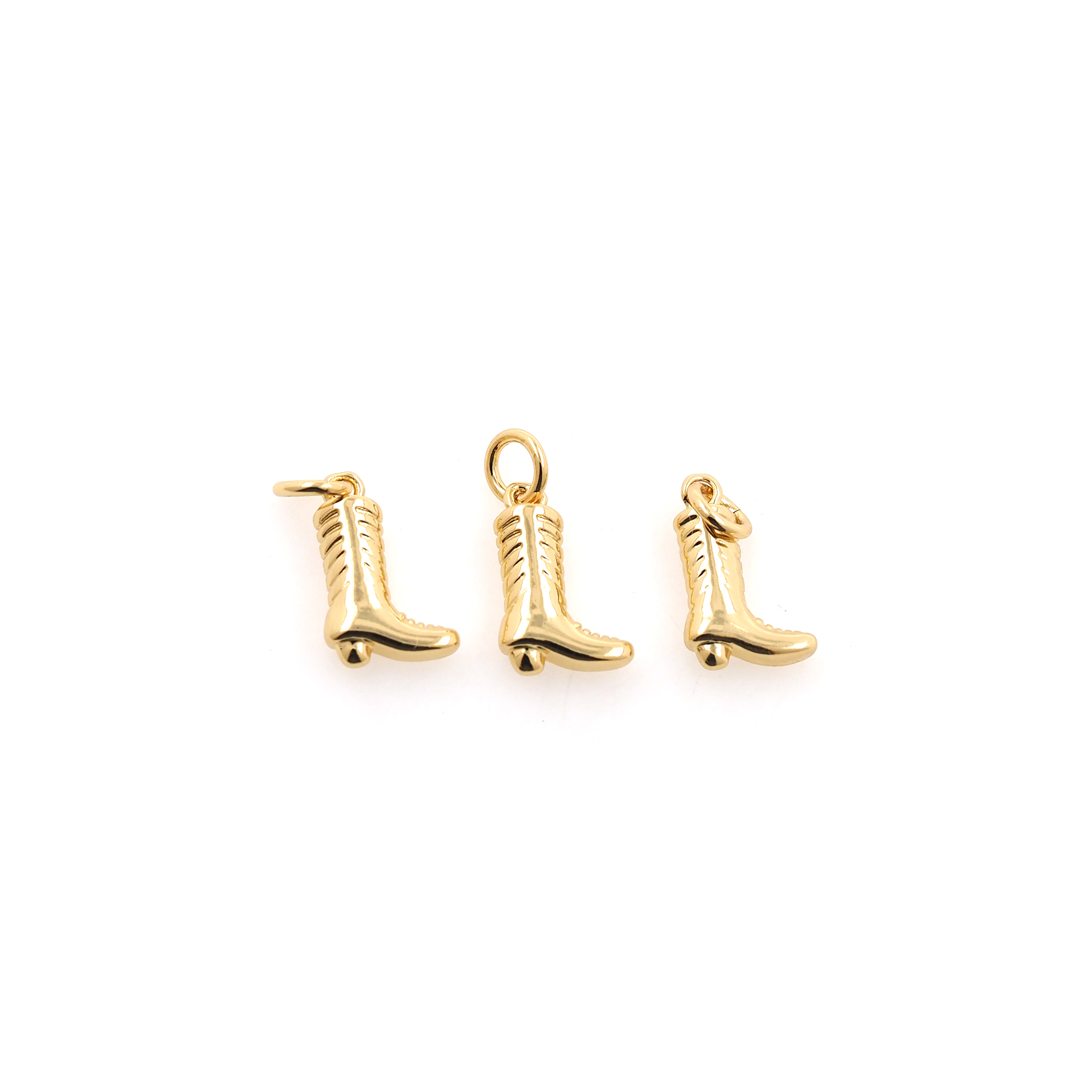 18K Gold Filled Boots Pendant,Shoe Charm Earrings Necklace for DIY Jewelry Making Supply