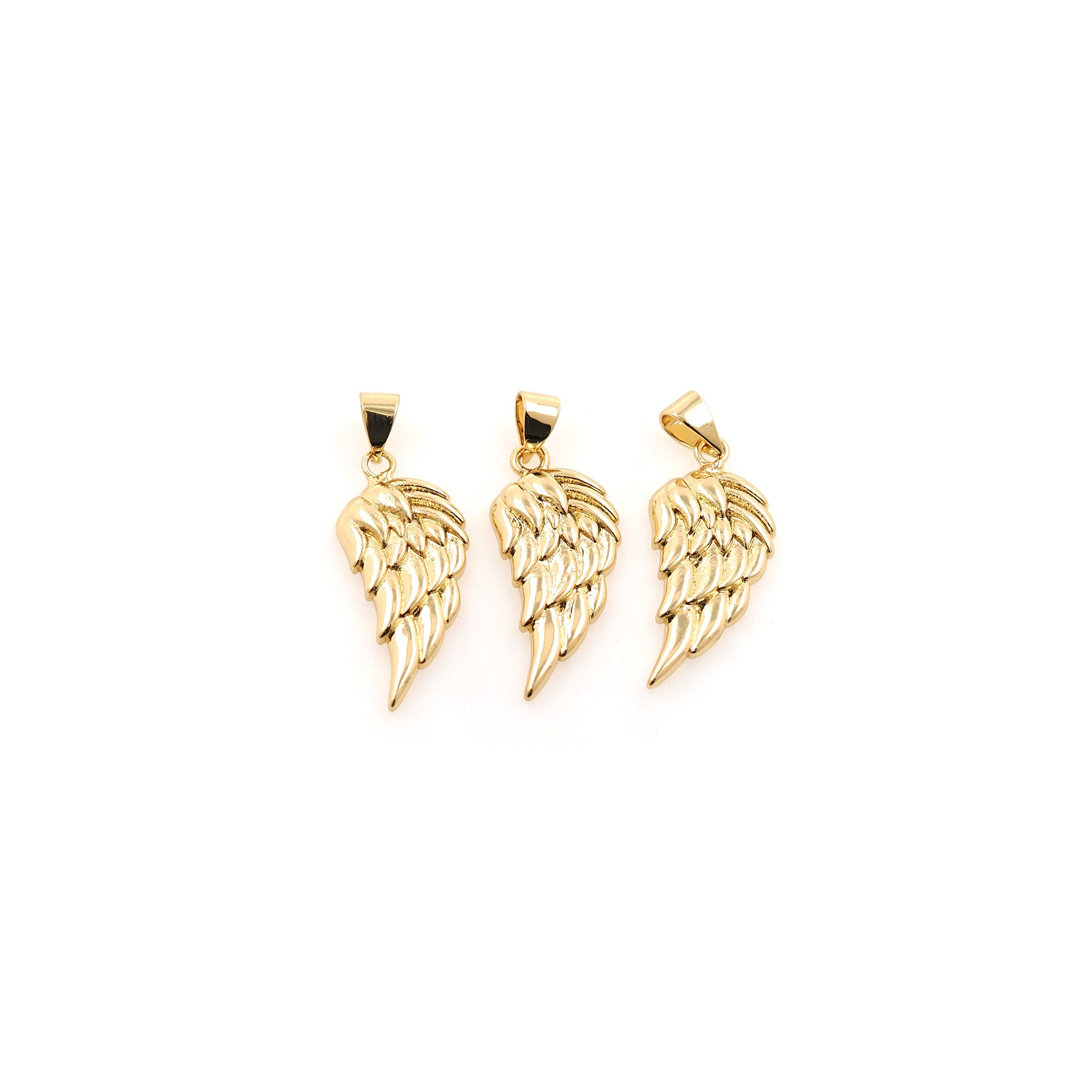 18K Gold Filled Wing Pendant,Dainty Wings Earrings Necklace for DIY Jewelry Making Supply