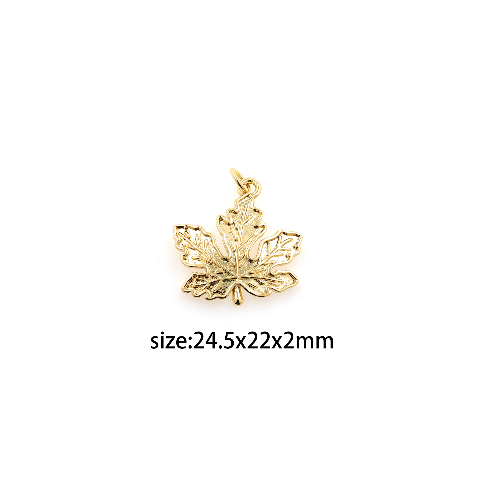 18K Gold Filled Maple Leaf Pendant,Dainty Leaf Charm Earrings Necklace for DIY Jewelry Making Supply