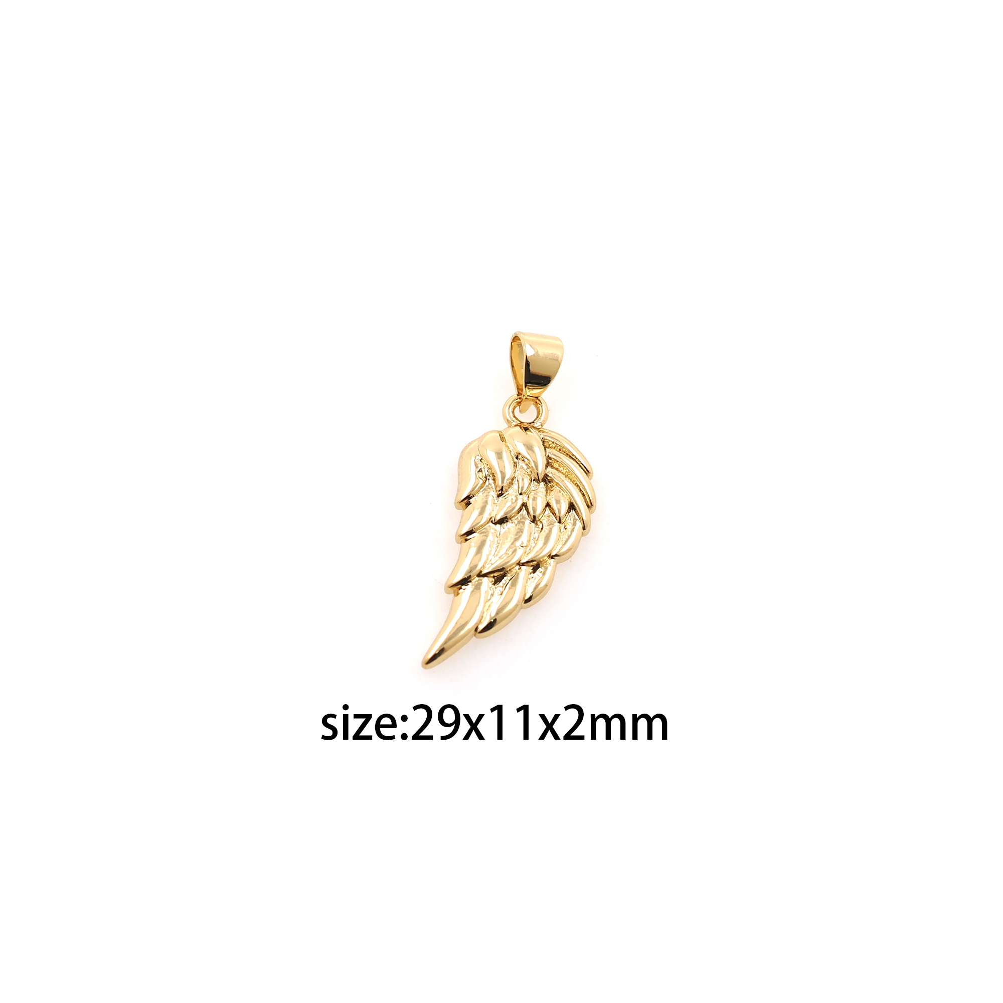 18K Gold Filled Wing Pendant,Dainty Wings Earrings Necklace for DIY Jewelry Making Supply