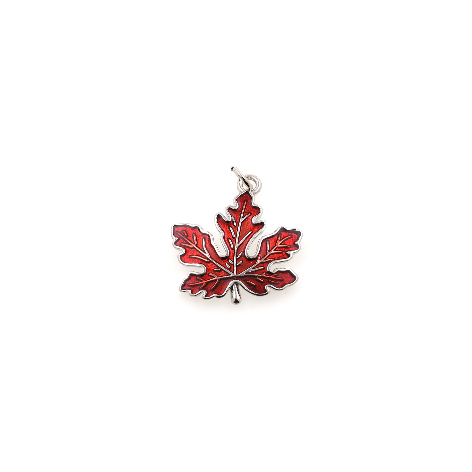 18K Gold Filled Maple Leaf Pendant,Enamel Leaf Charm Earrings Necklace for DIY Jewelry Making Supply