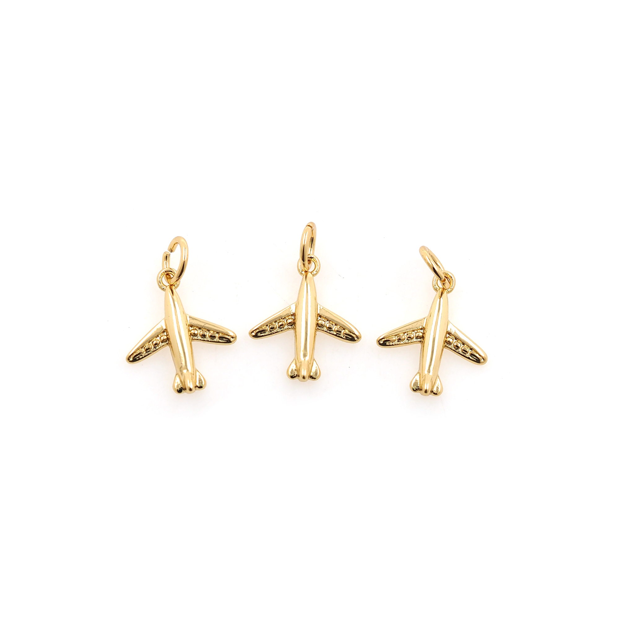 18K Gold Filled Airplane Pendant,Dainty Airplane Charm Earrings Necklace for DIY Jewelry Making Supply