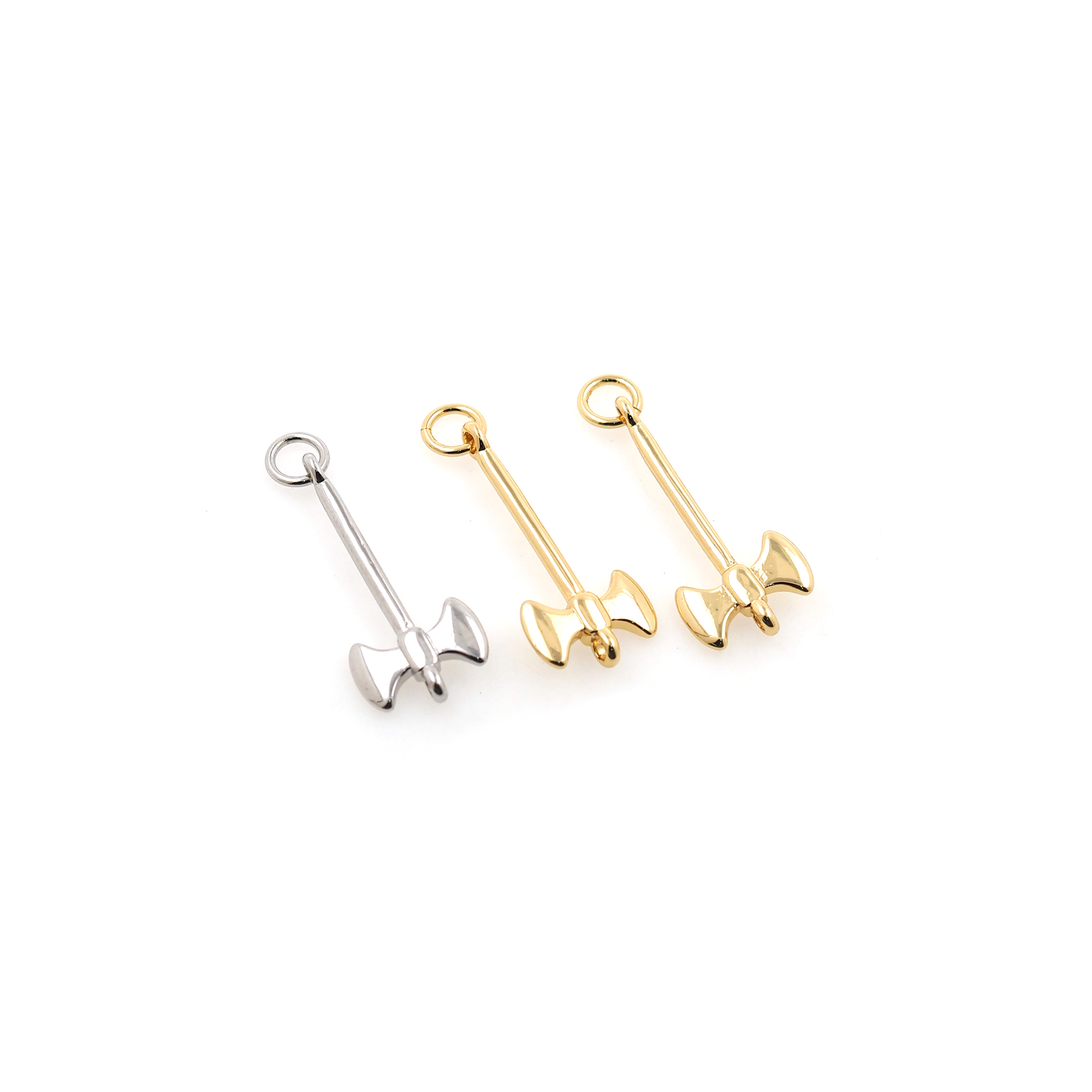 18K Gold Filled Axe Pendant,Tool Charm Earrings Necklace for DIY Jewelry Making Supply