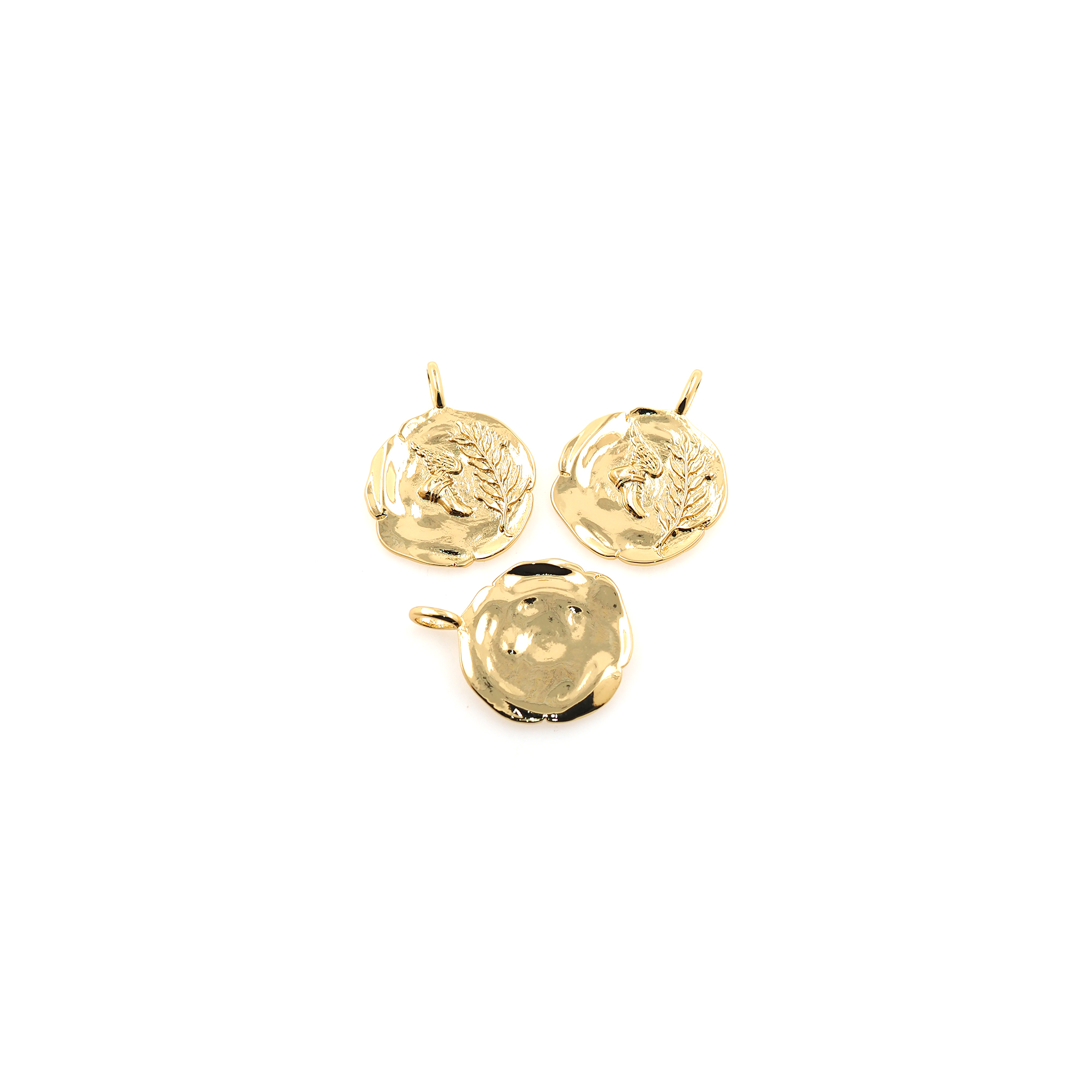 18K Gold Filled Leaf Pendant,Dainty Leaf Charm Earrings Necklace for DIY Jewelry Making Supply