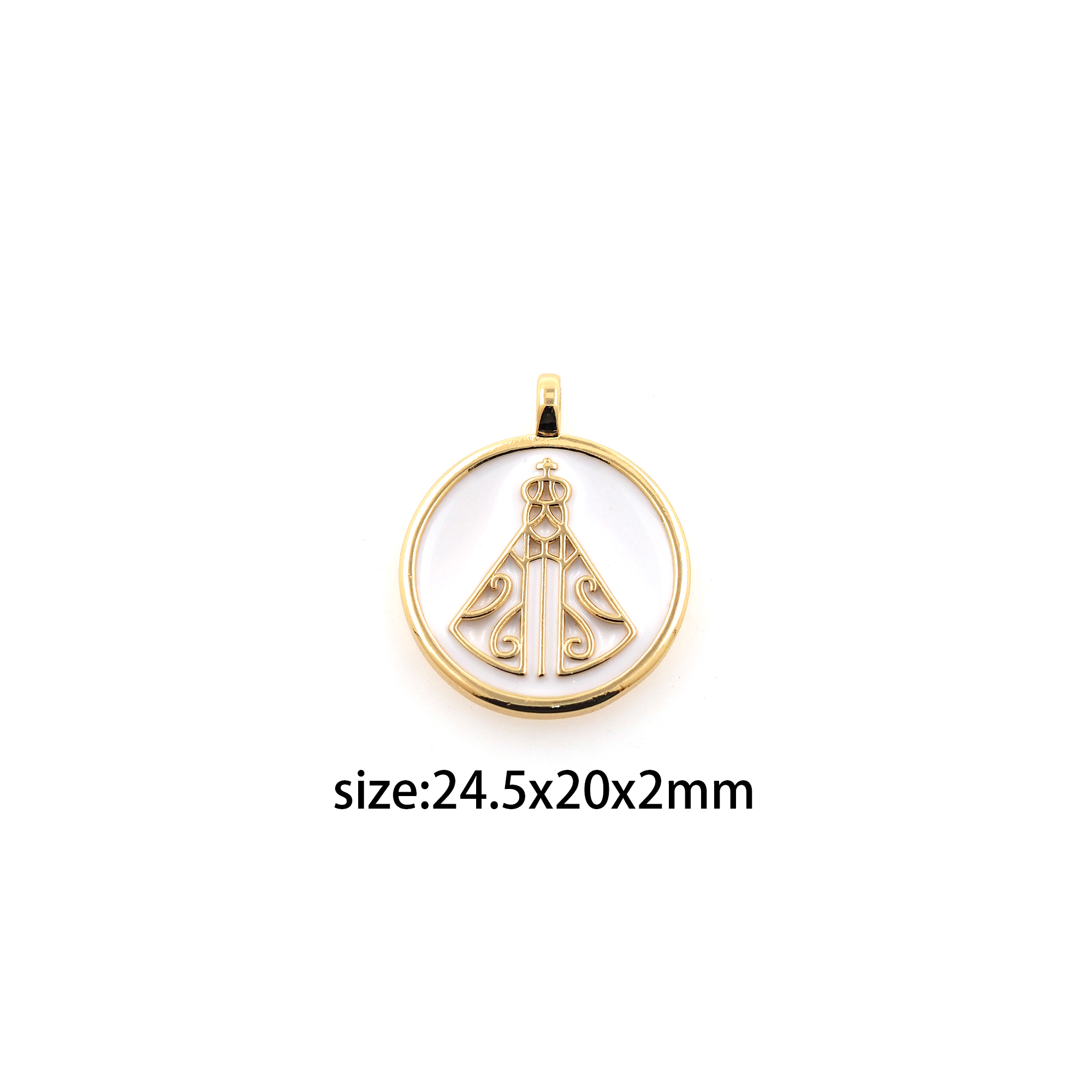 18K Gold Filled Crown Pendant,Enamel Crown Charm Earrings Necklace for DIY Jewelry Making Supply