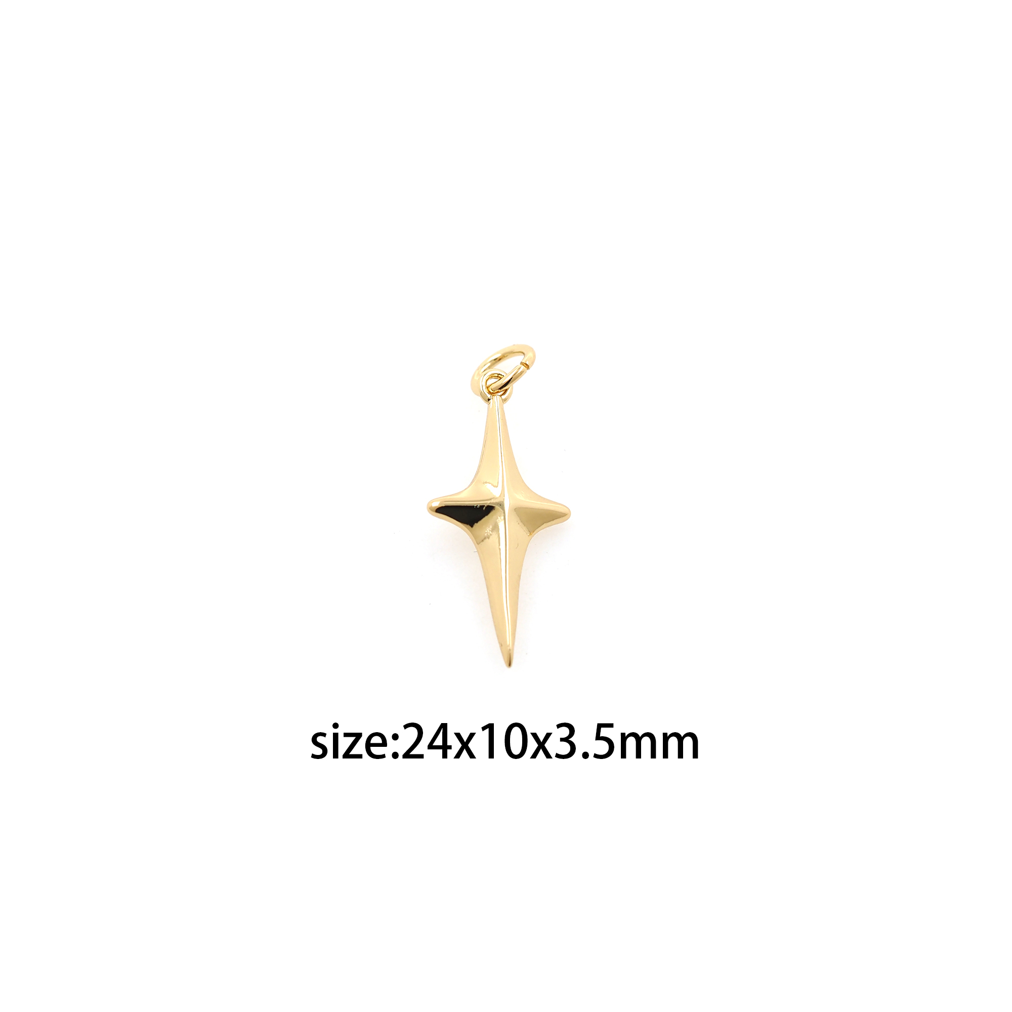 18K Gold Filled Star Pendant,Dainty Celestial Charm Earrings Necklace for DIY Jewelry Making Supply